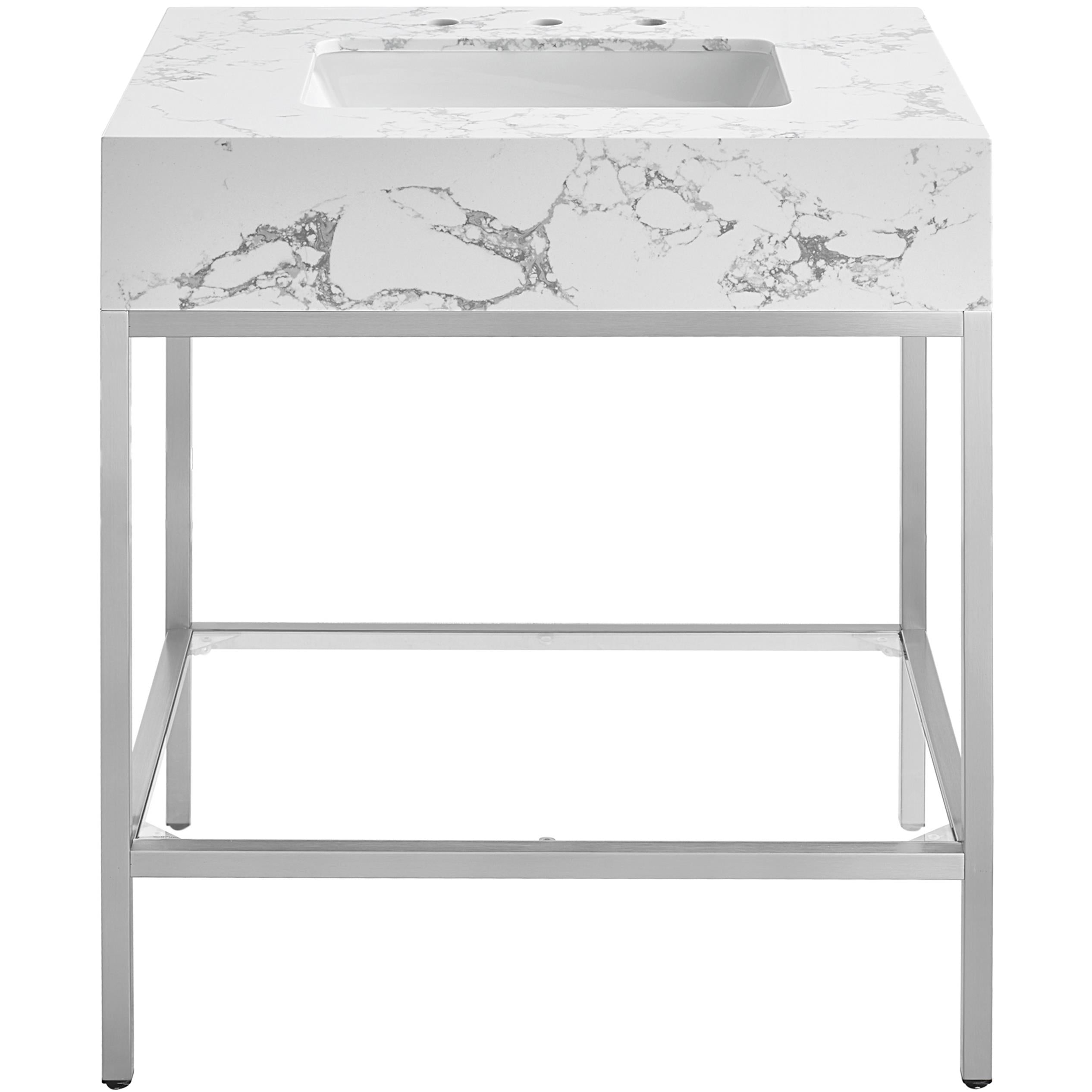 Meridian Marmo White Engineered Marble Bathroom Vanity