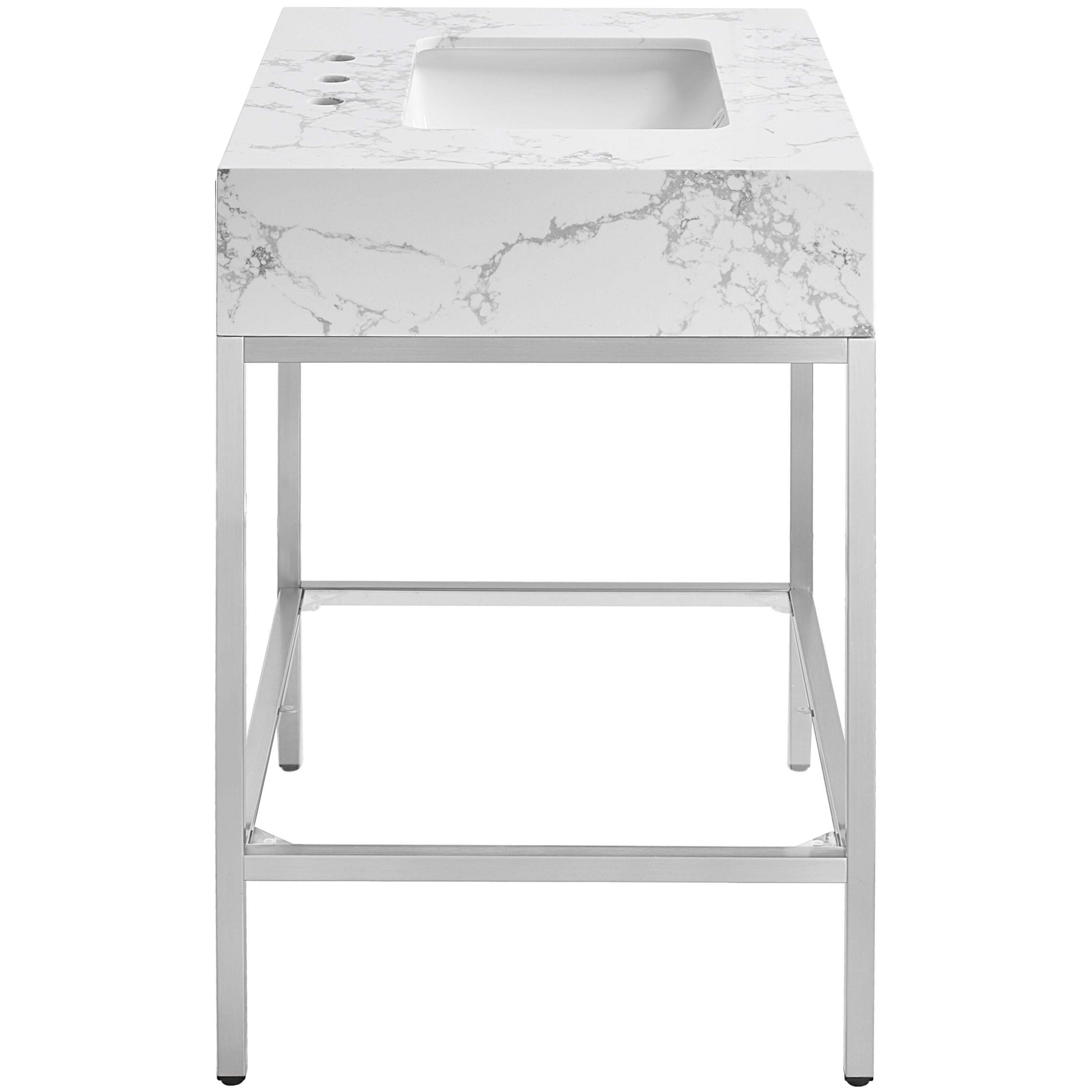 Meridian Marmo White Engineered Marble Bathroom Vanity
