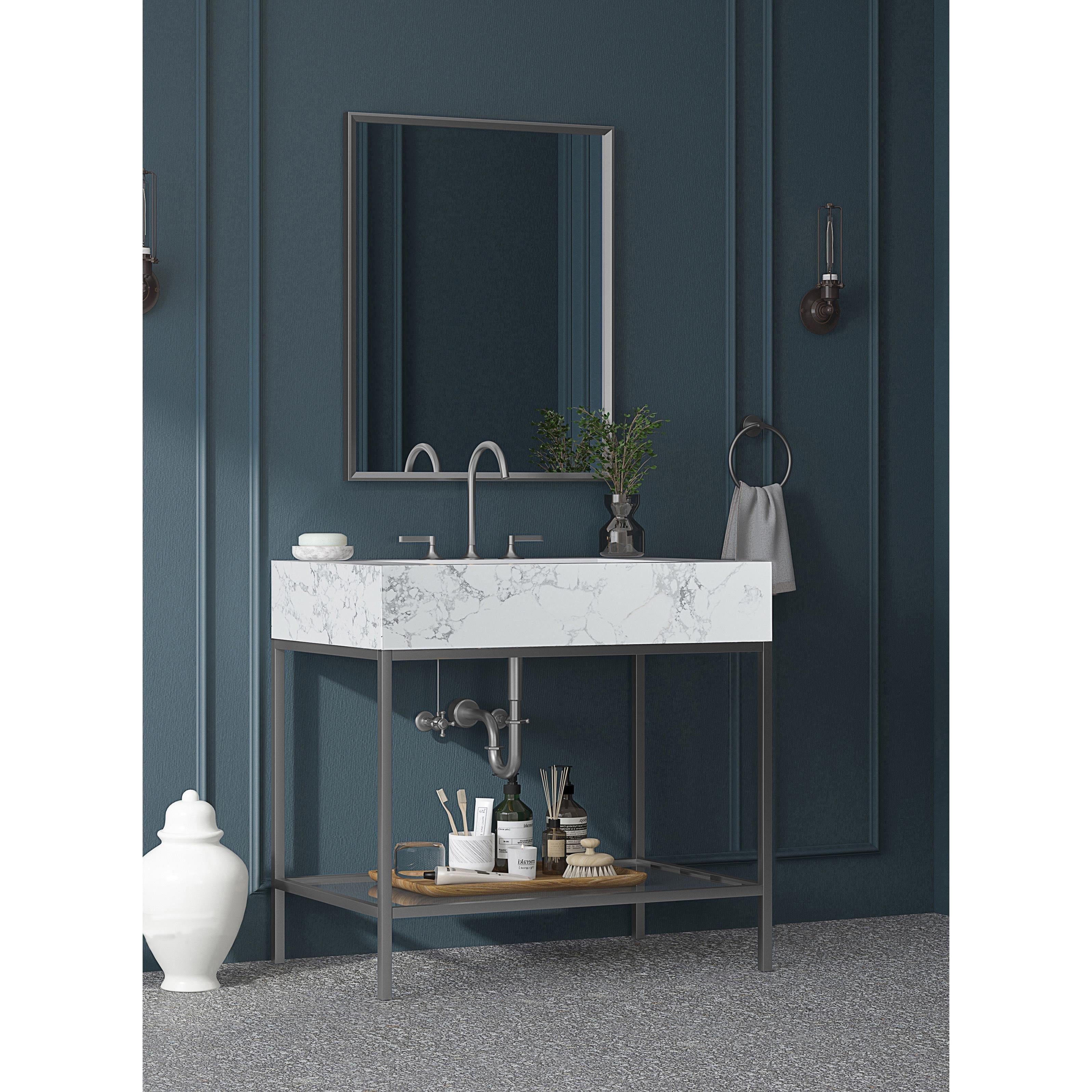 Meridian Marmo White Engineered Marble Bathroom Vanity