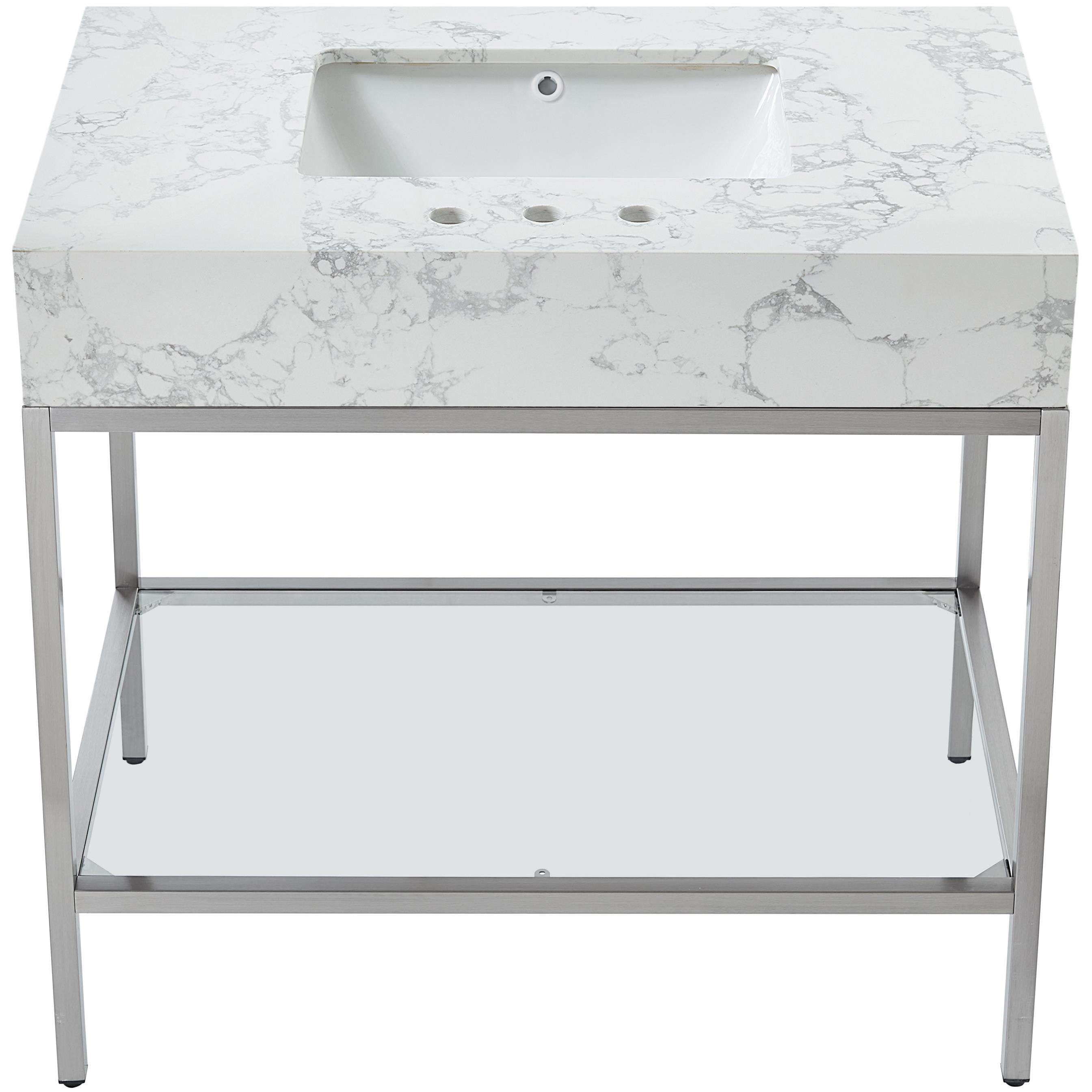 Meridian Marmo White Engineered Marble Bathroom Vanity