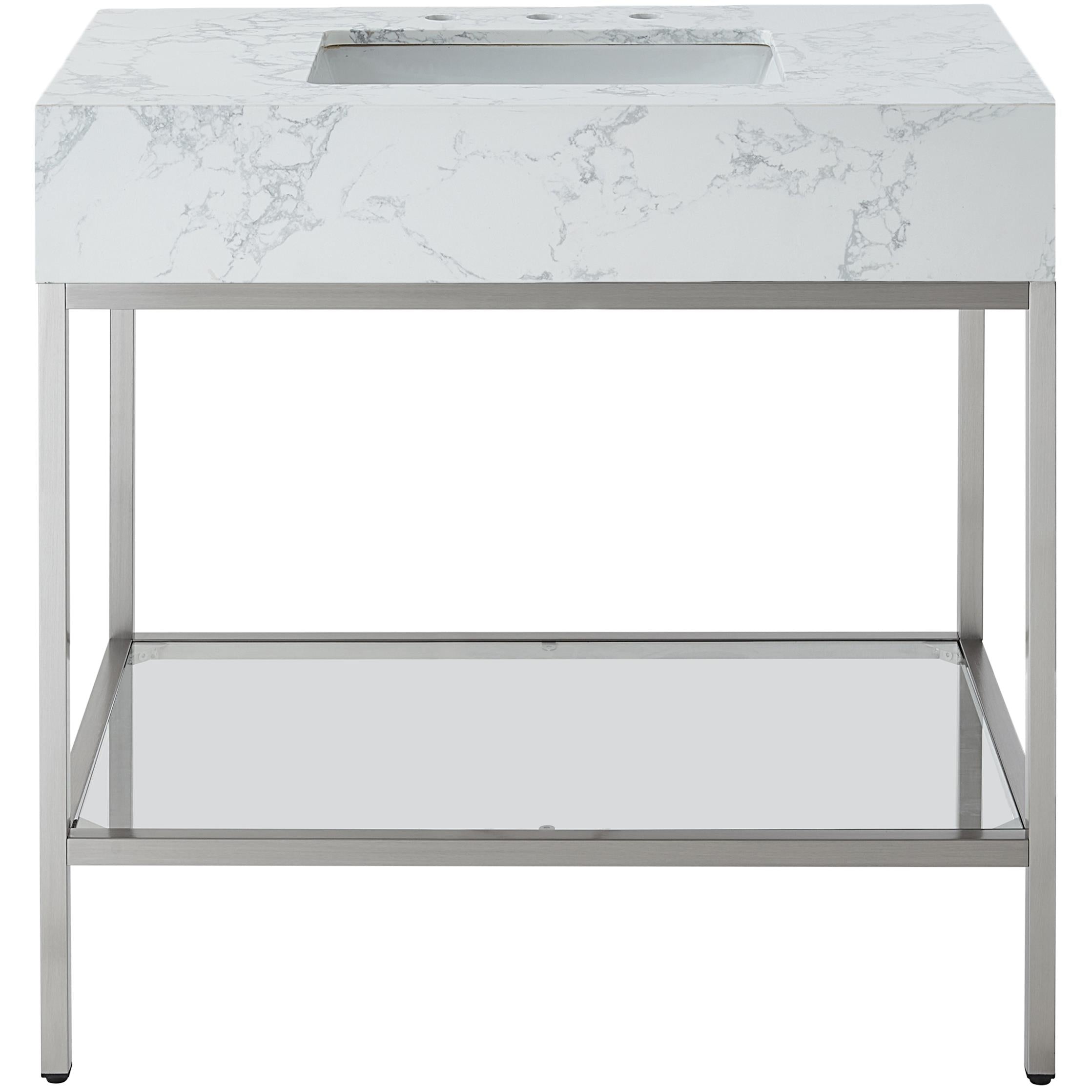 Meridian Marmo White Engineered Marble Bathroom Vanity