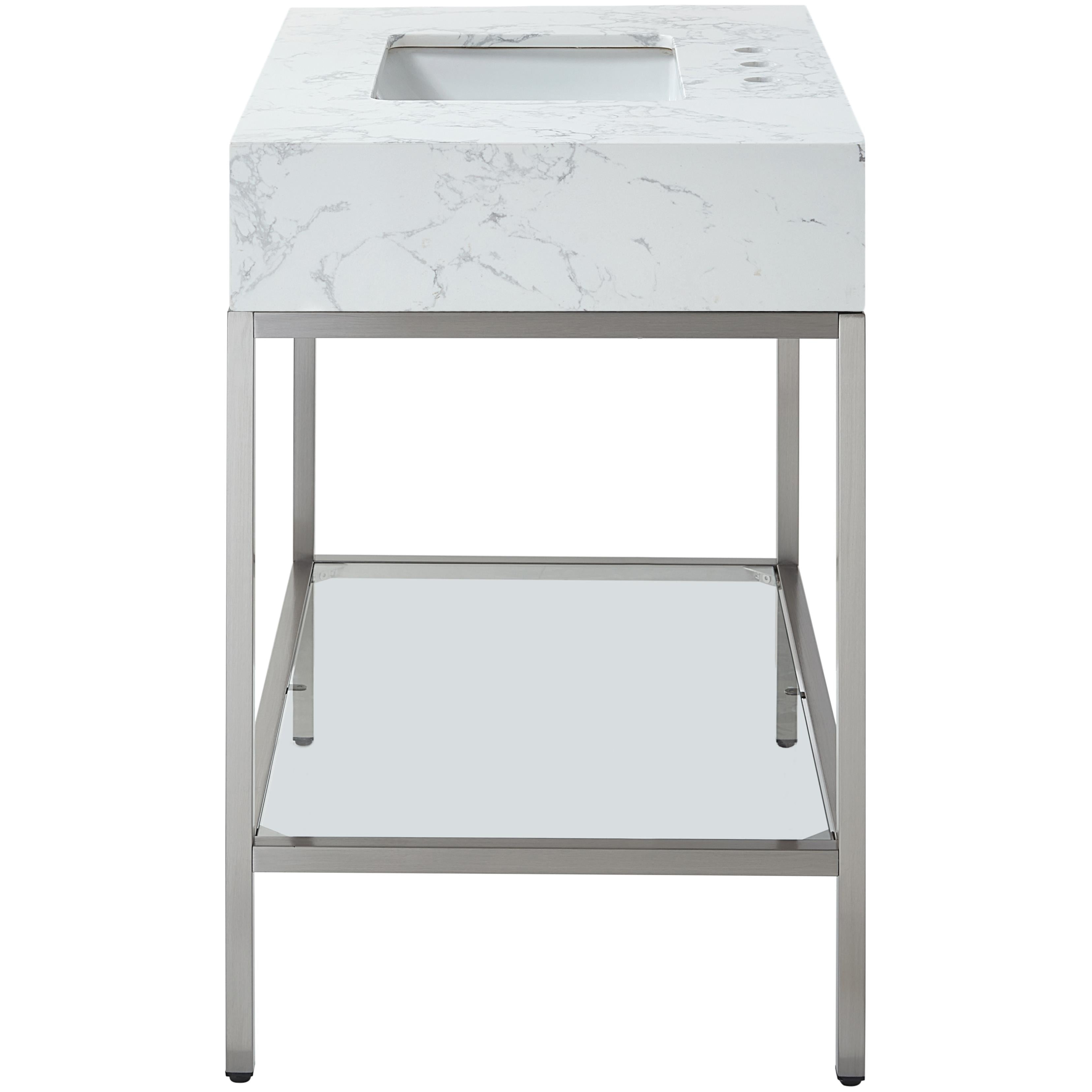Meridian Marmo White Engineered Marble Bathroom Vanity