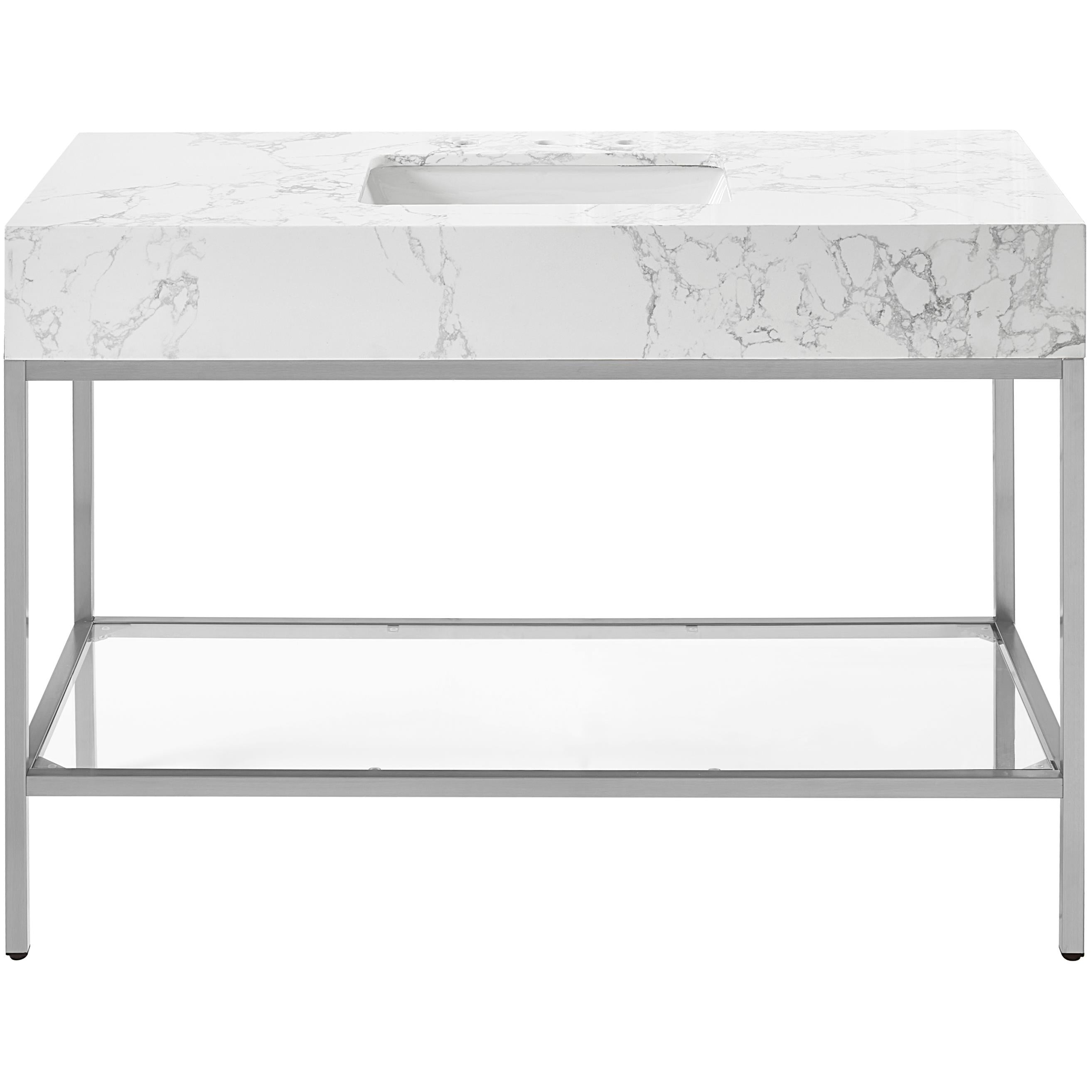 Meridian Marmo White Engineered Marble Bathroom Vanity