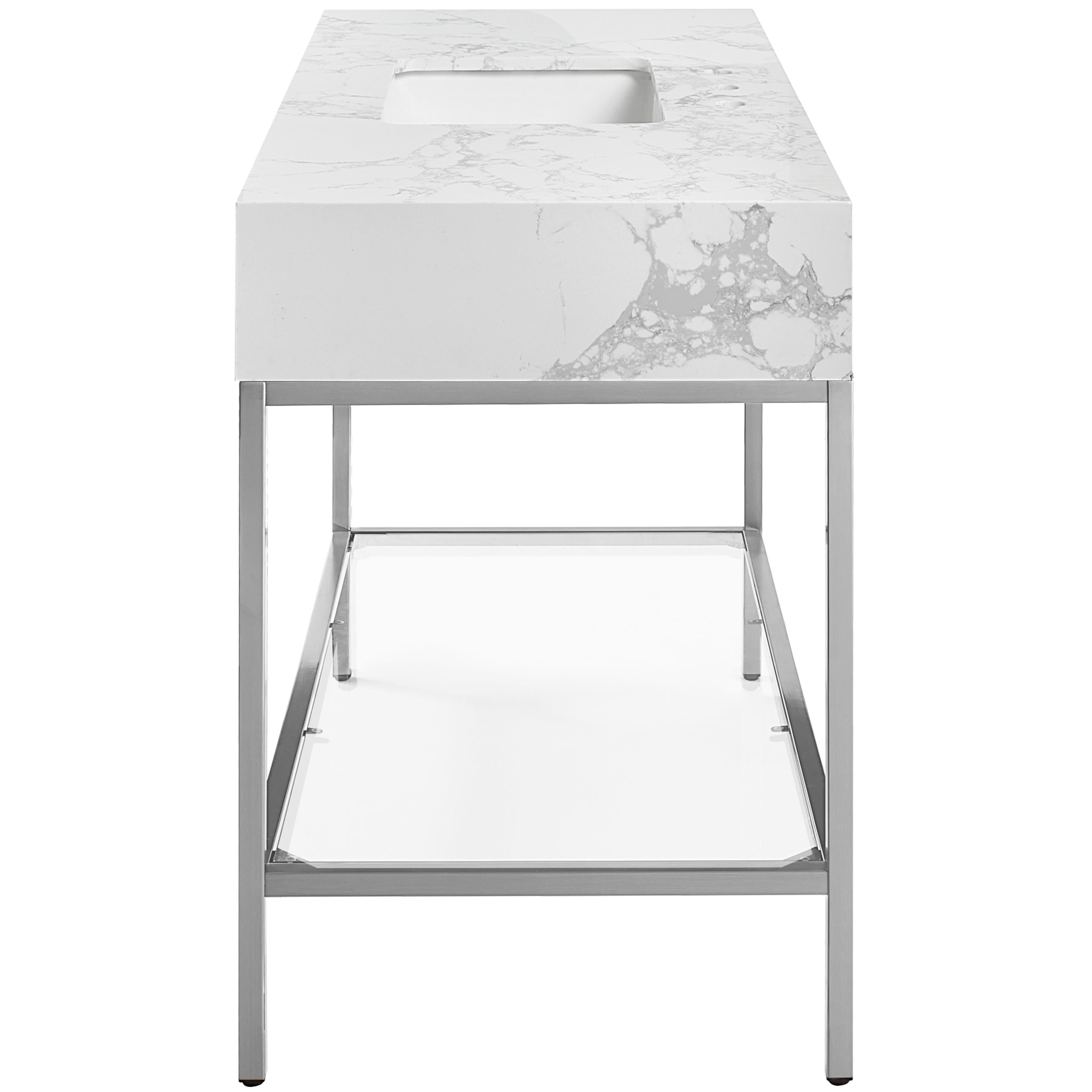 Meridian Marmo White Engineered Marble Bathroom Vanity