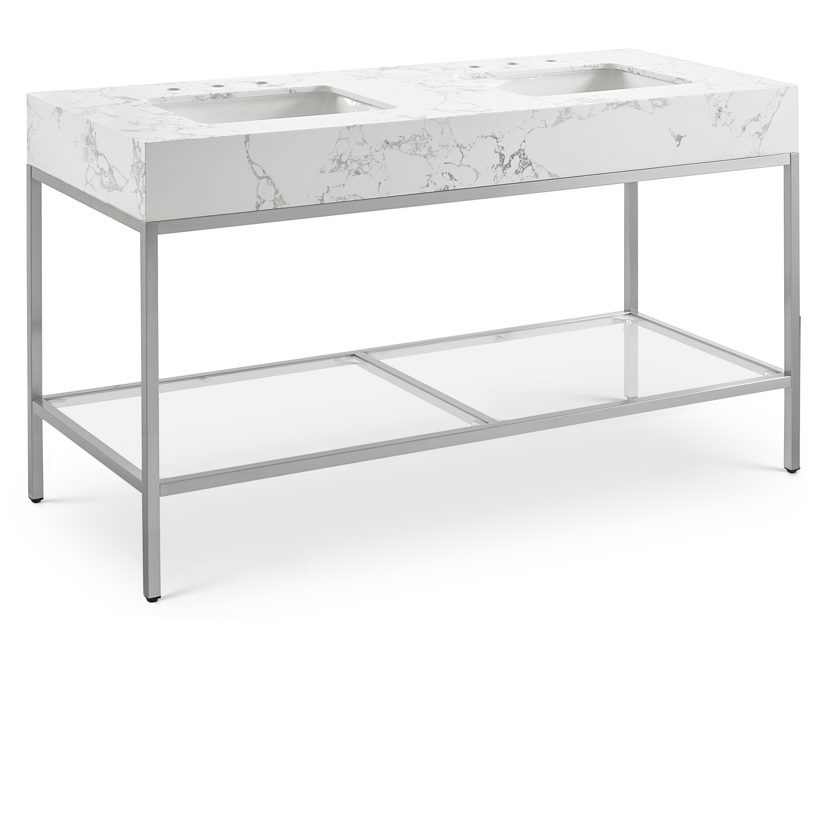 Meridian Marmo White Engineered Marble Bathroom Vanity