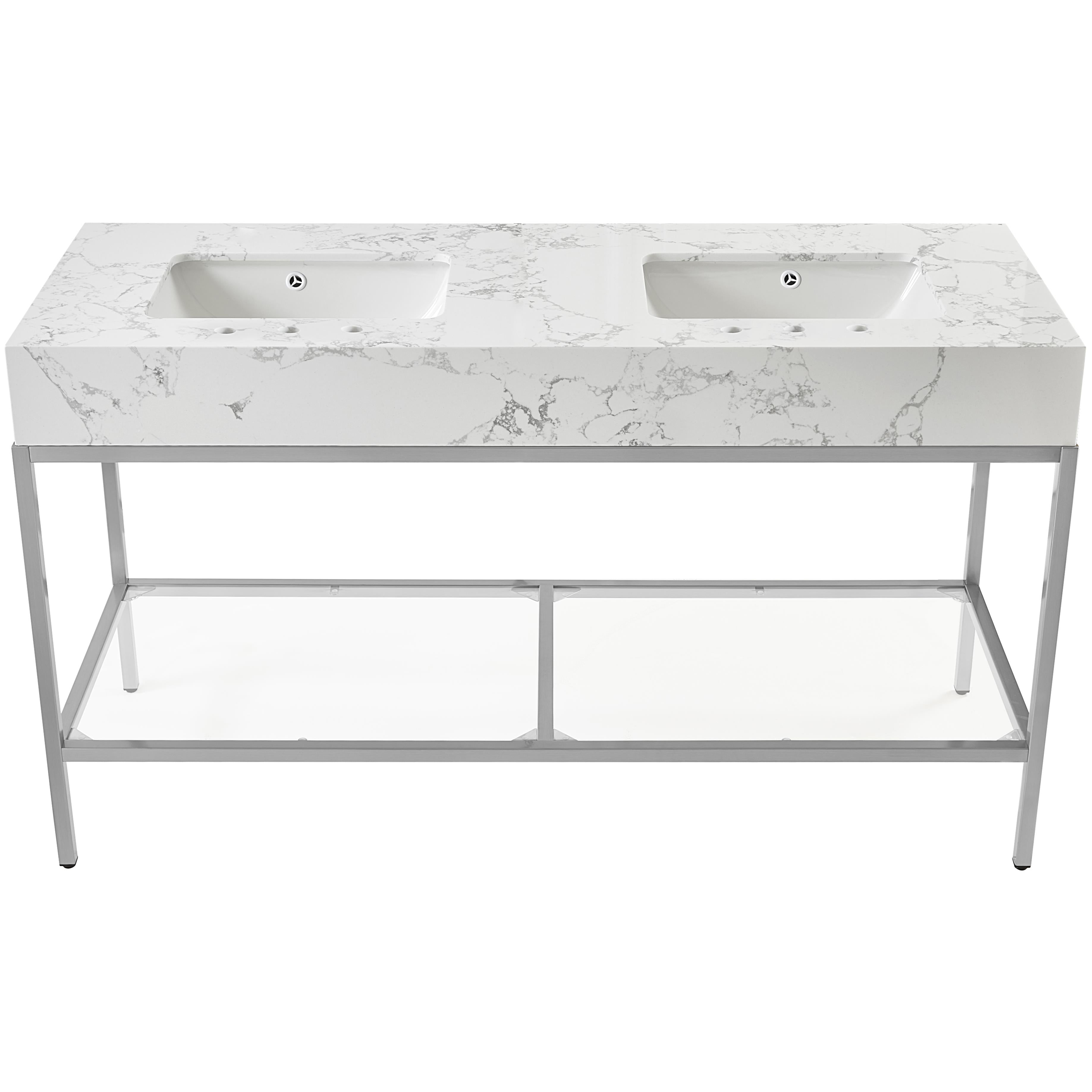 Meridian Marmo White Engineered Marble Bathroom Vanity