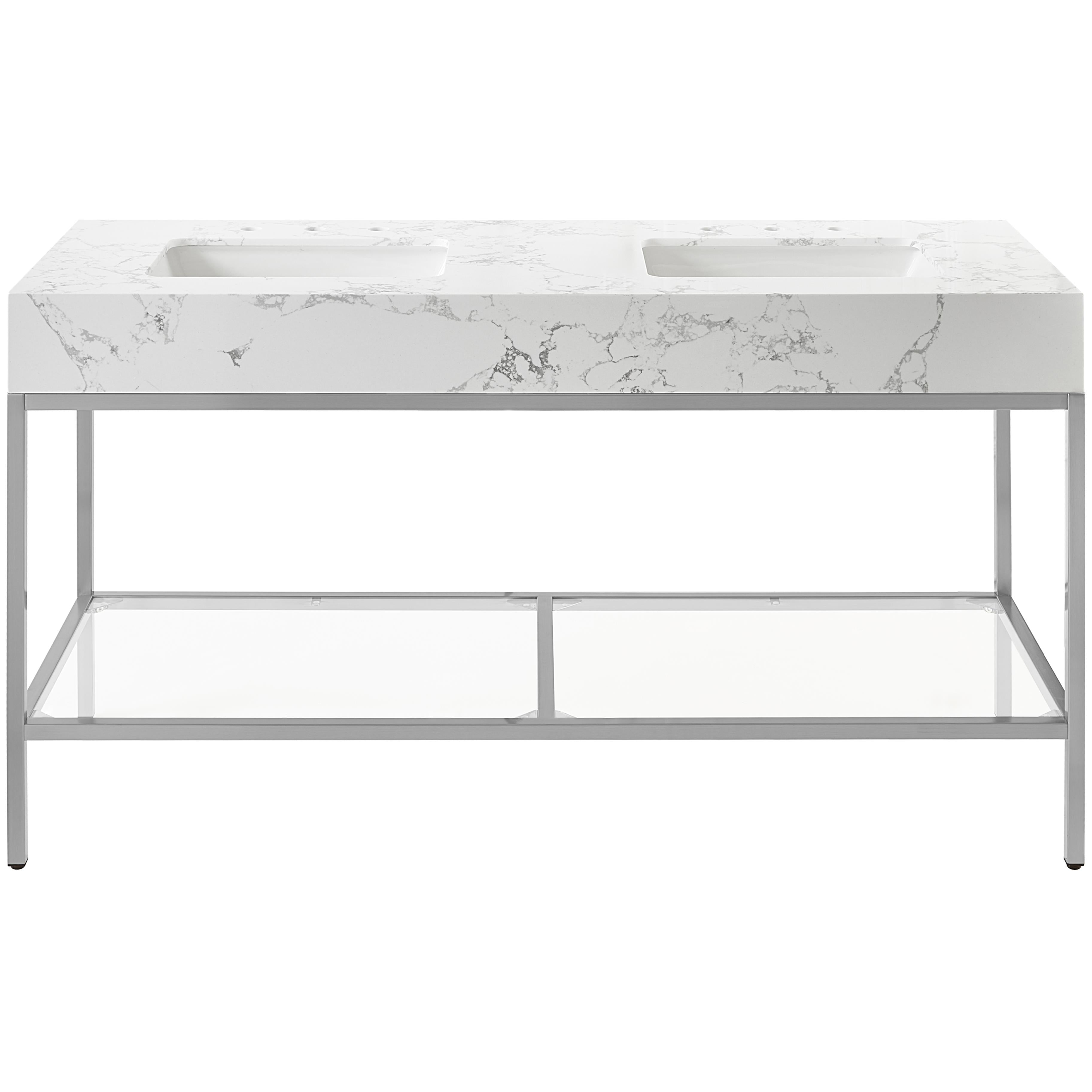 Meridian Marmo White Engineered Marble Bathroom Vanity