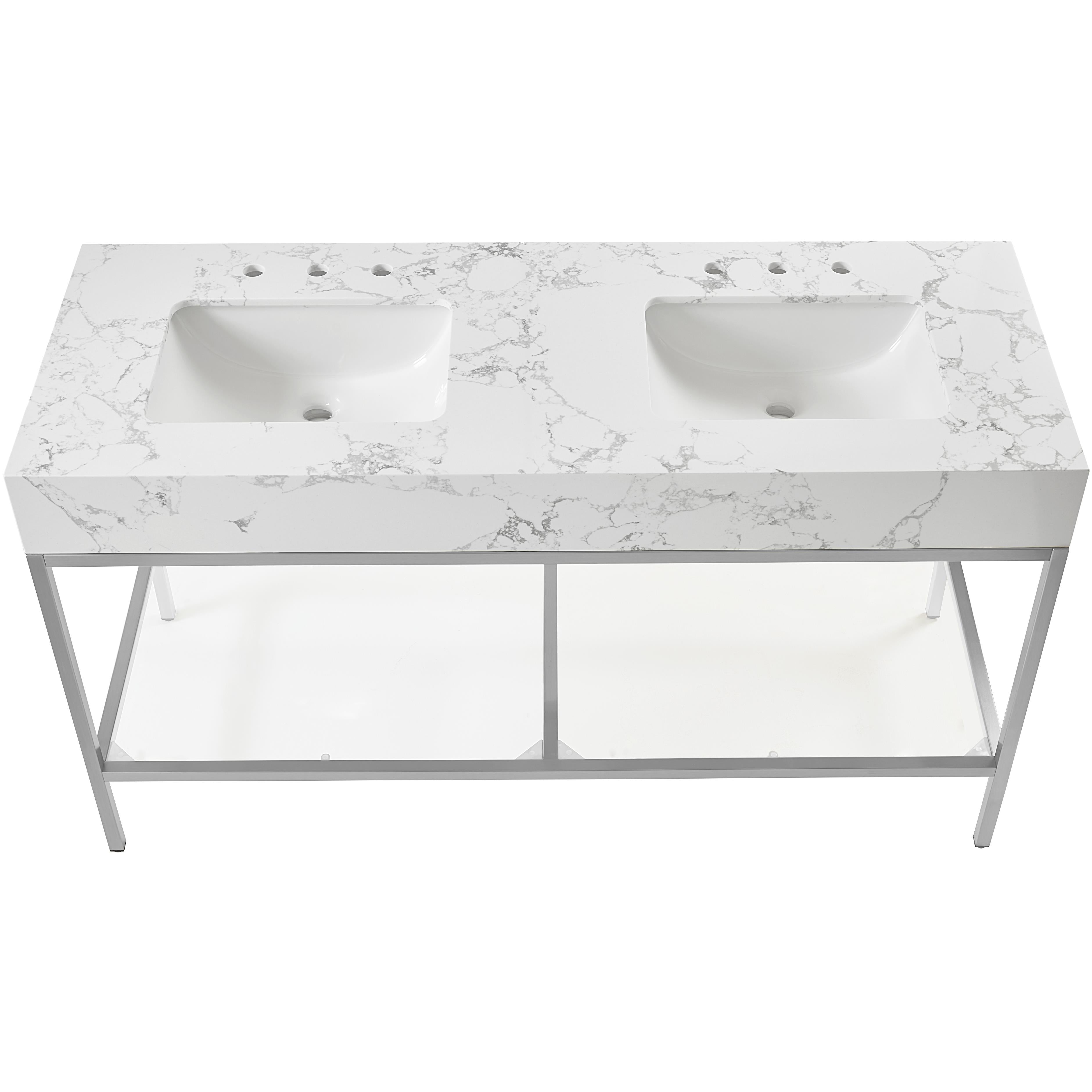 Meridian Marmo White Engineered Marble Bathroom Vanity