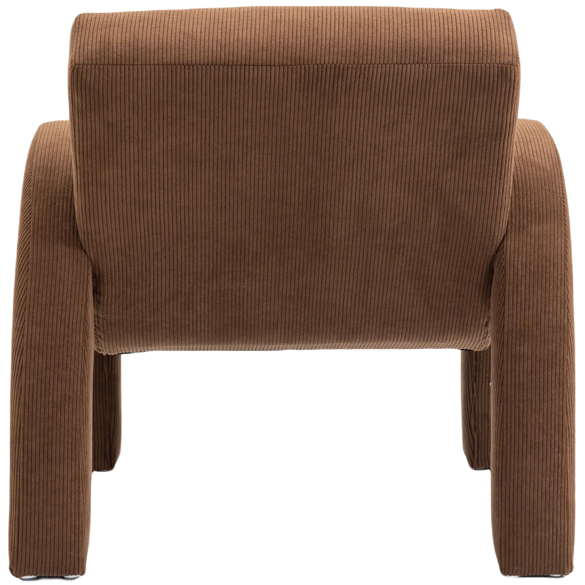 Meridian Corduroy Brown Corduroy Fabric Accent Chair