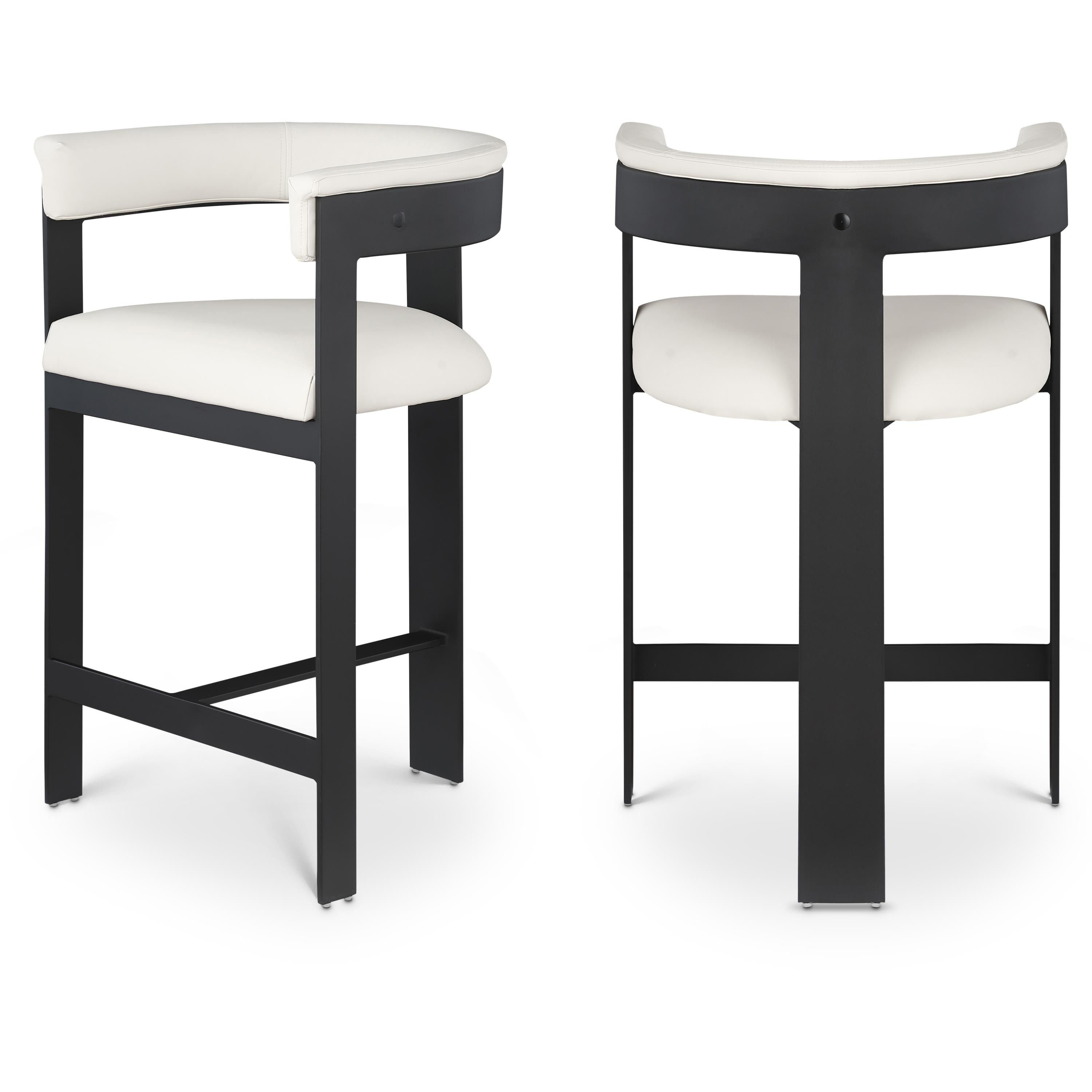 Meridian Romeo Cream Vegan Leather Counter Stool