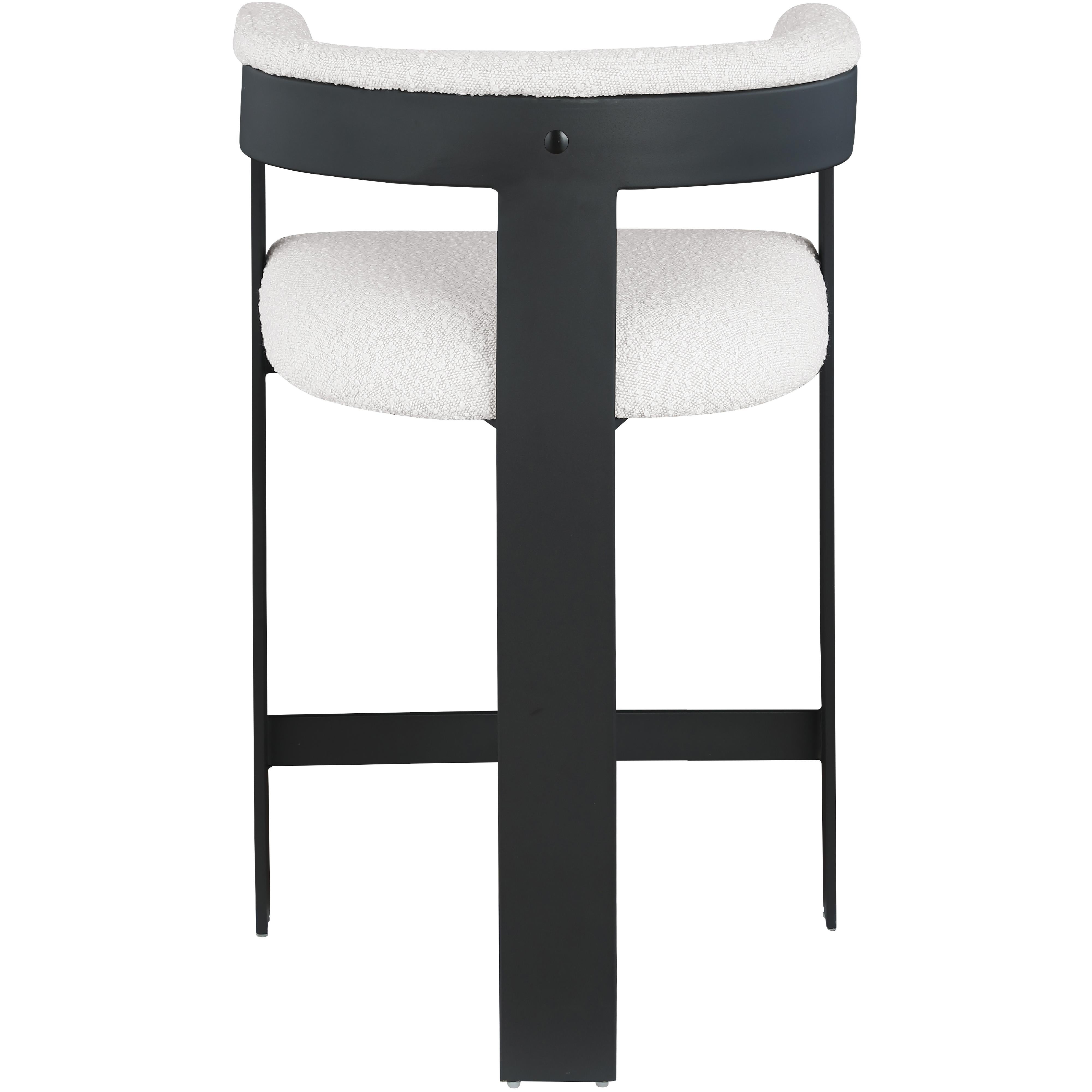 Meridian Romeo Cream Boucle Fabric Counter Stool