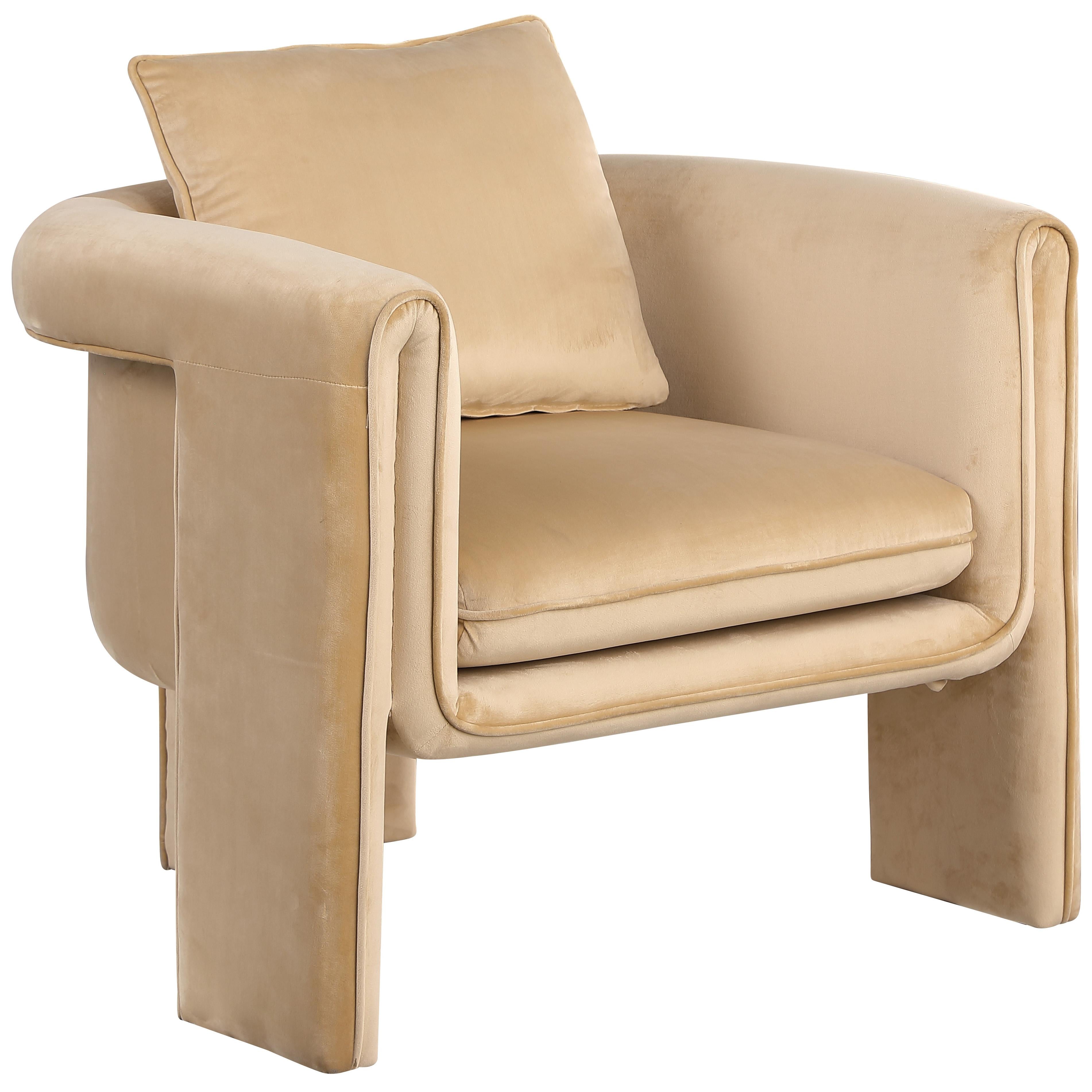 Meridian Sloan Camel Velvet Accent Chair
