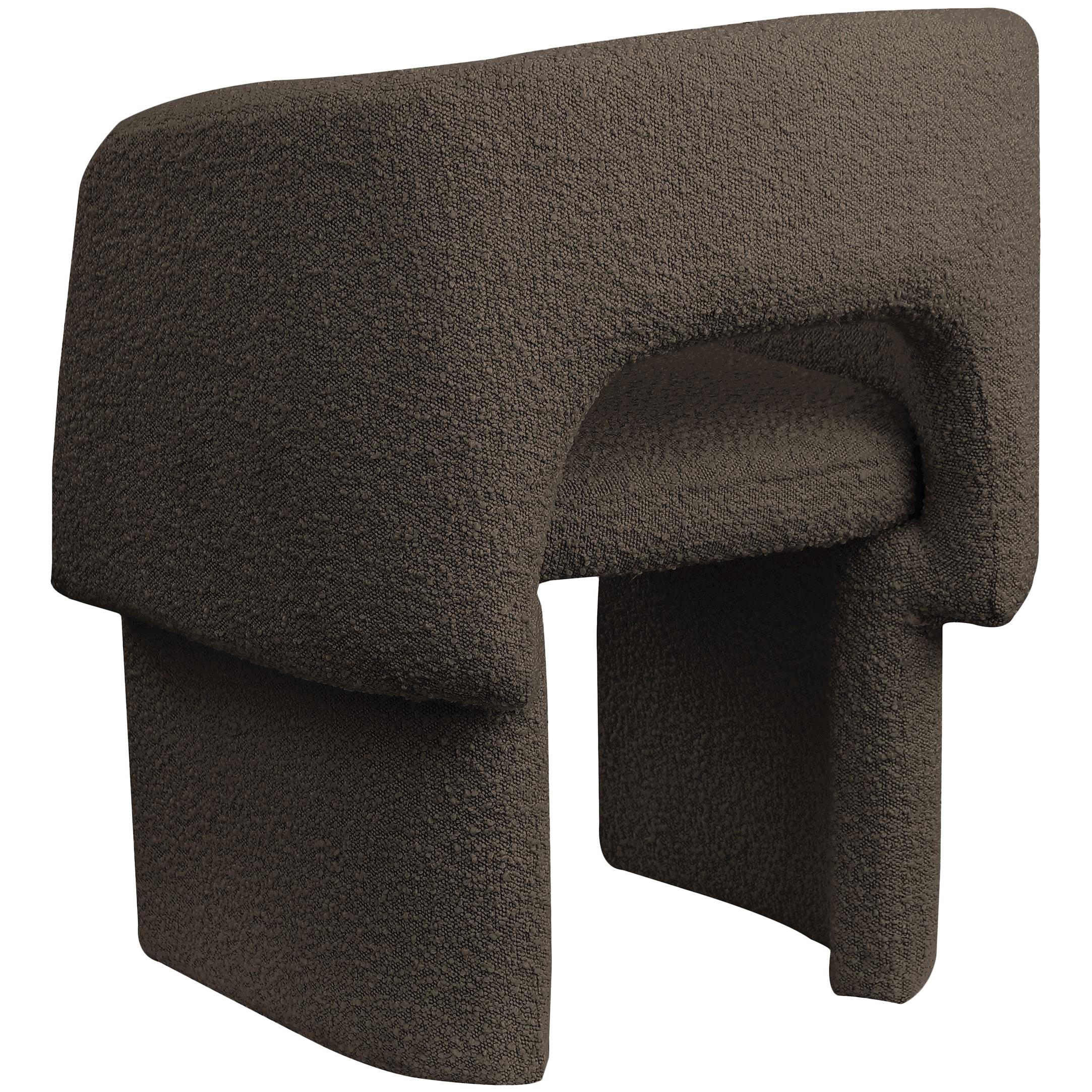 Meridian Emmet Brown Boucle Fabric Dining Chair / Accent Chair