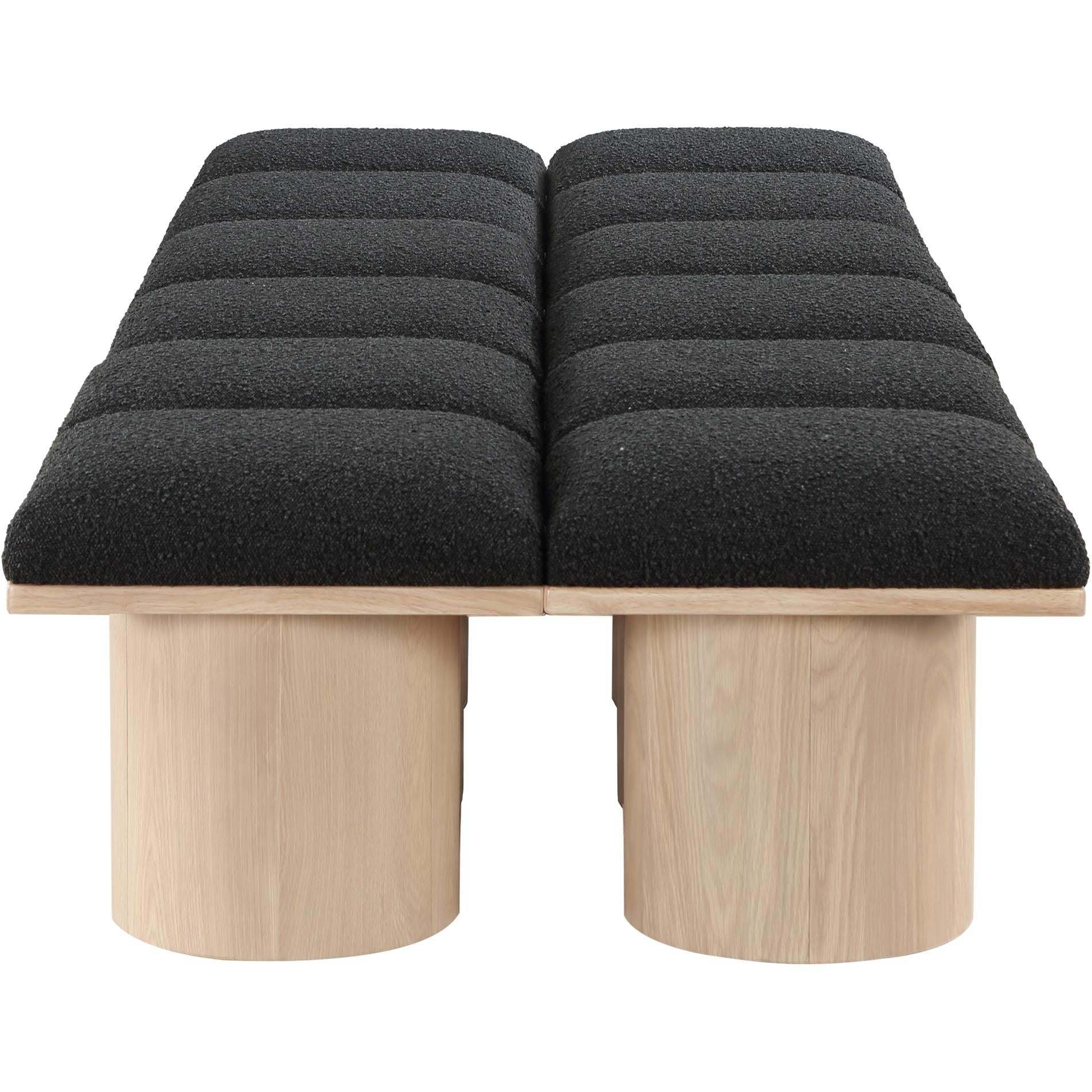 Meridian Pavilion Black Boucle Fabric Bench