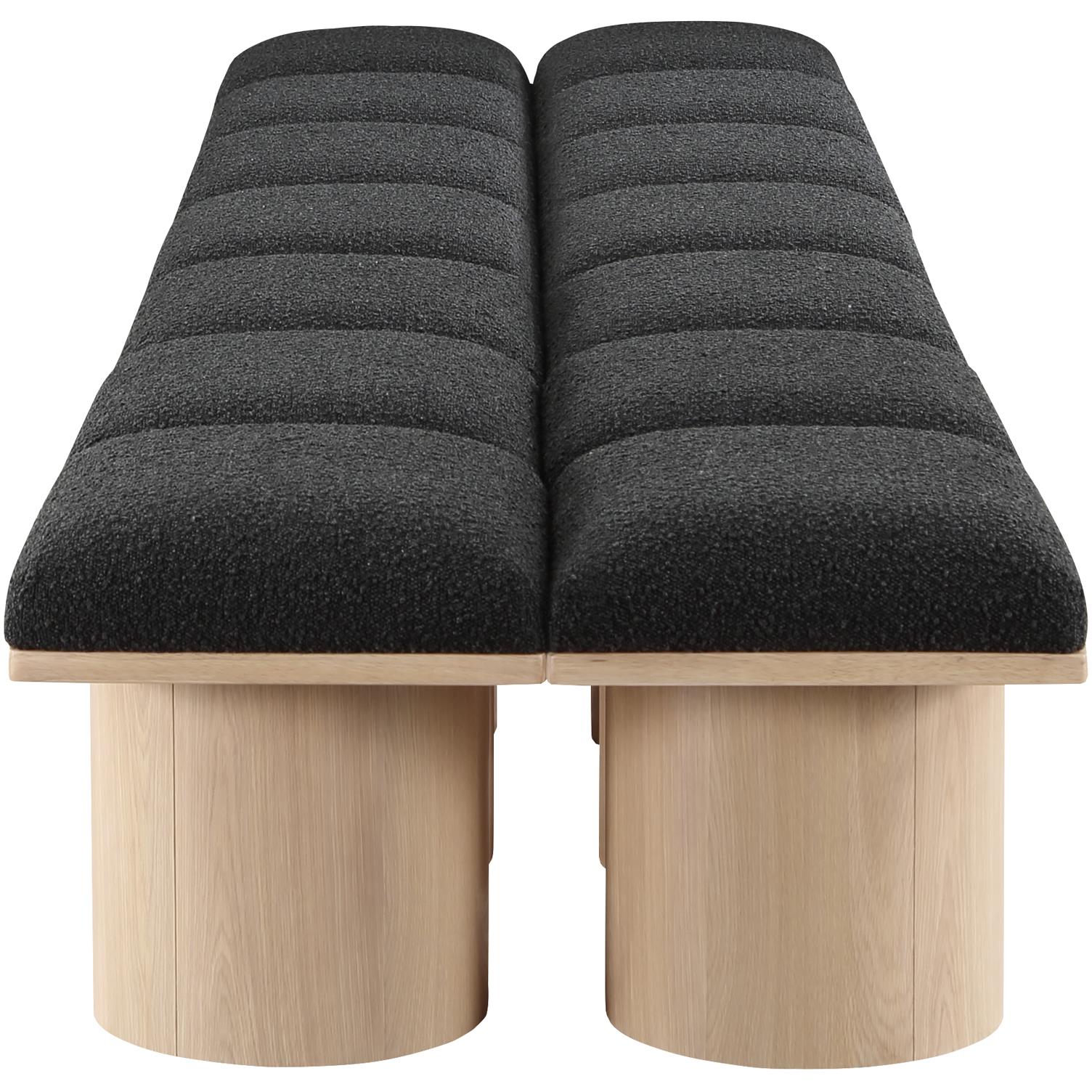 Meridian Pavilion Black Boucle Fabric Bench
