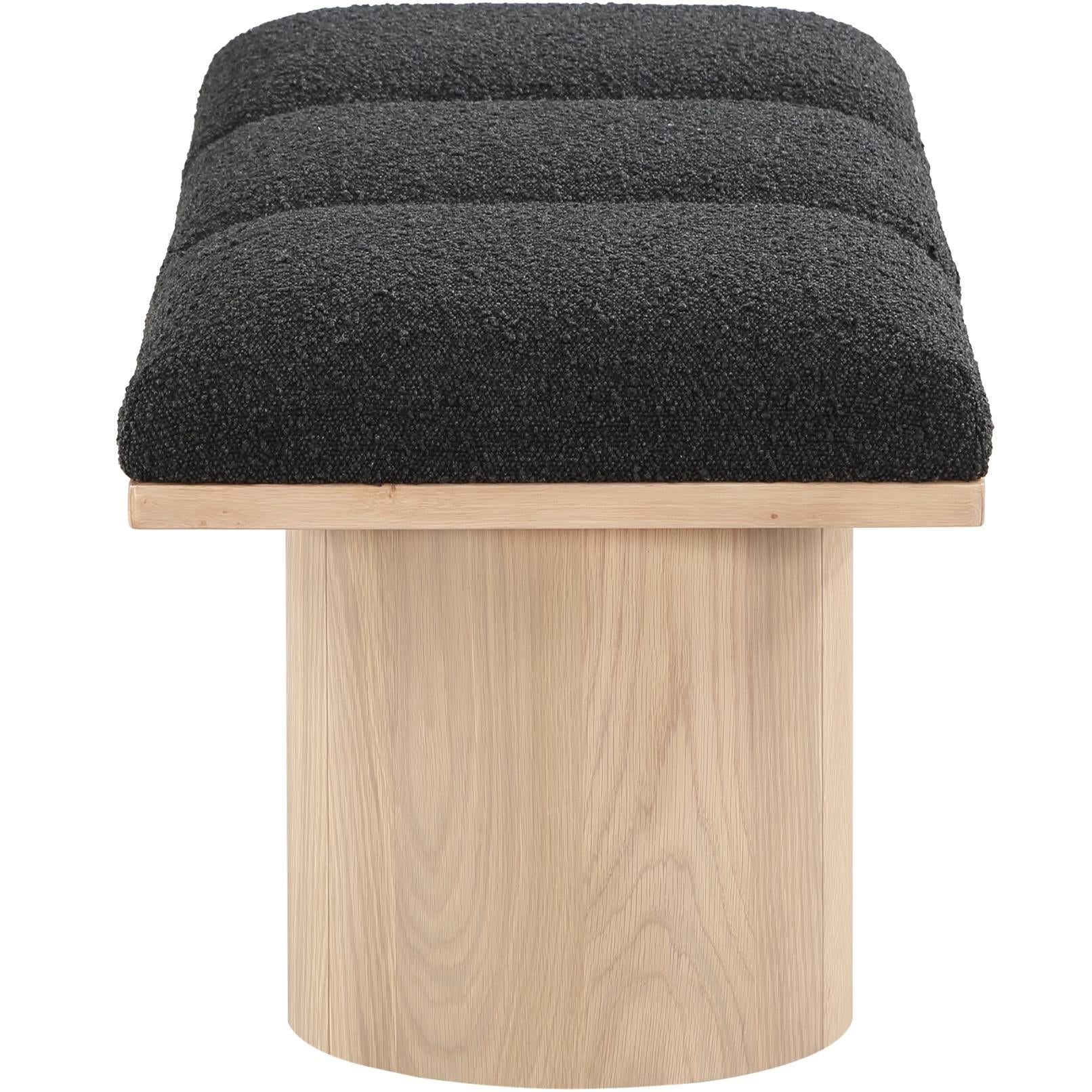 Meridian Pavilion Black Boucle Fabric Bench
