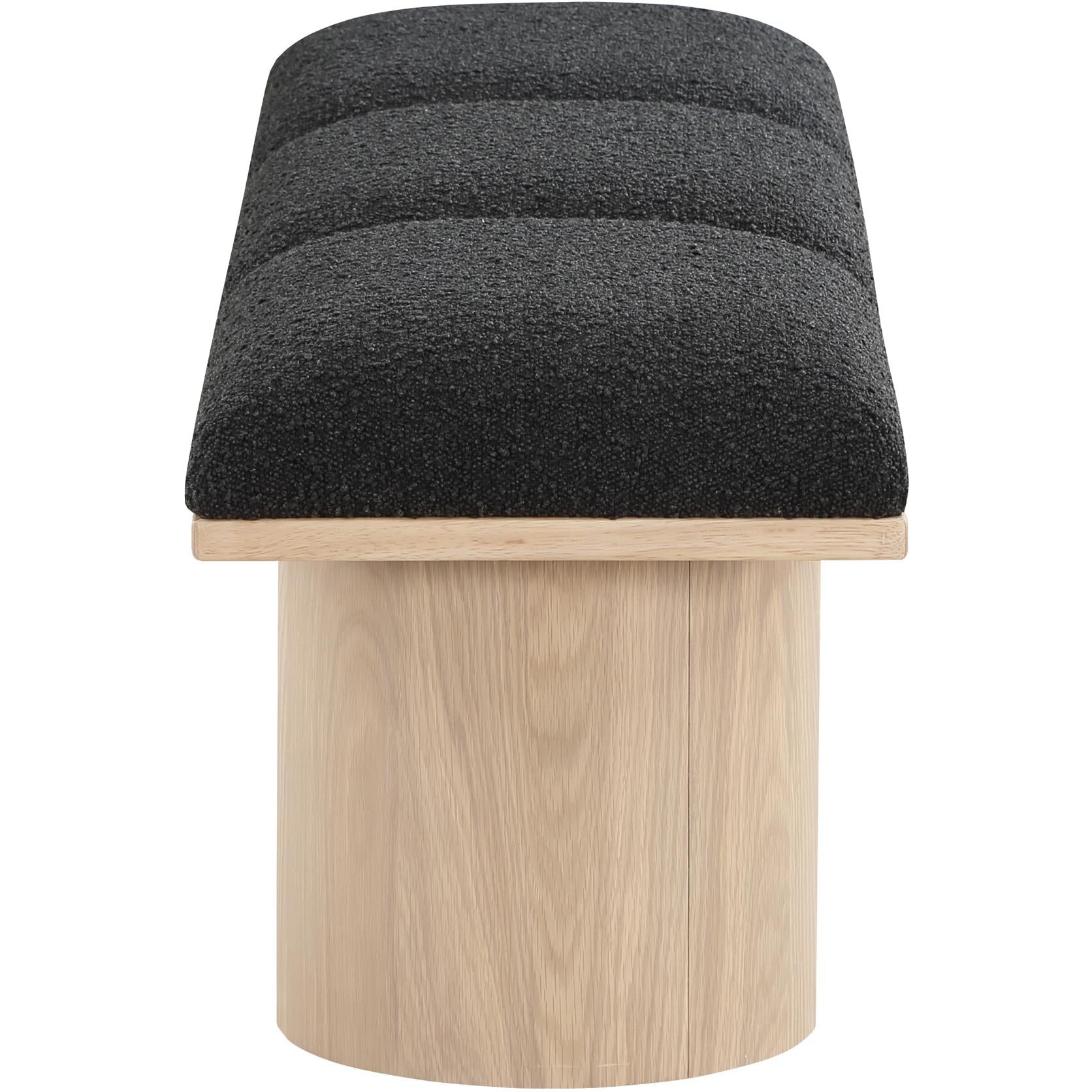 Meridian Pavilion Black Boucle Fabric Bench