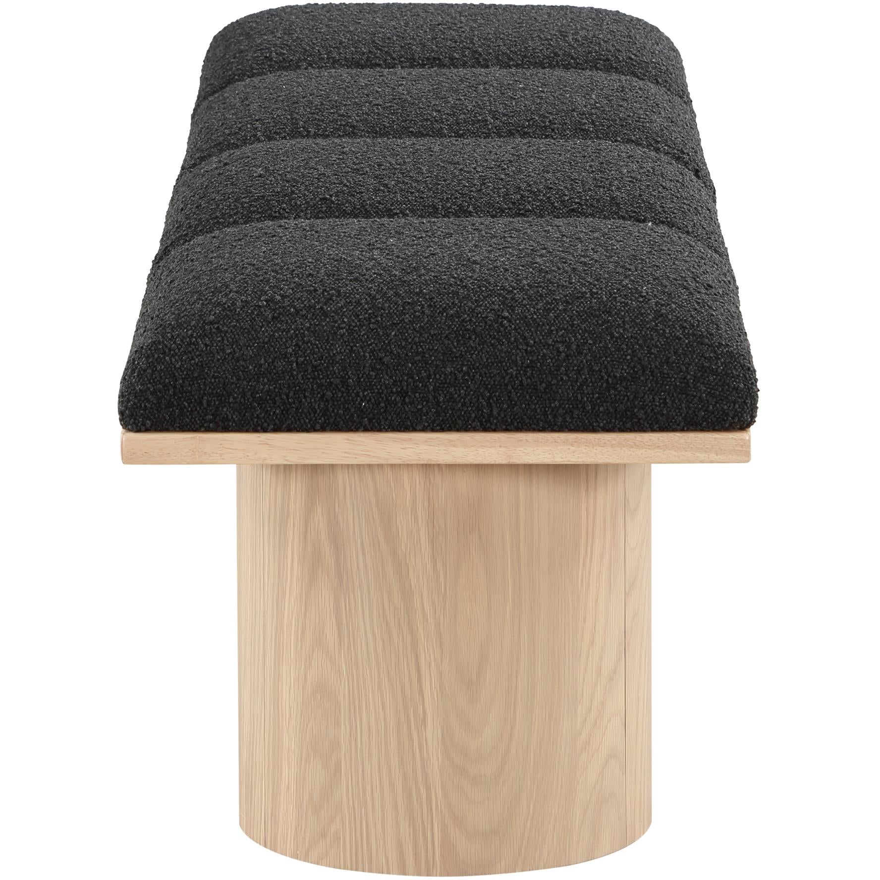 Meridian Pavilion Black Boucle Fabric Bench