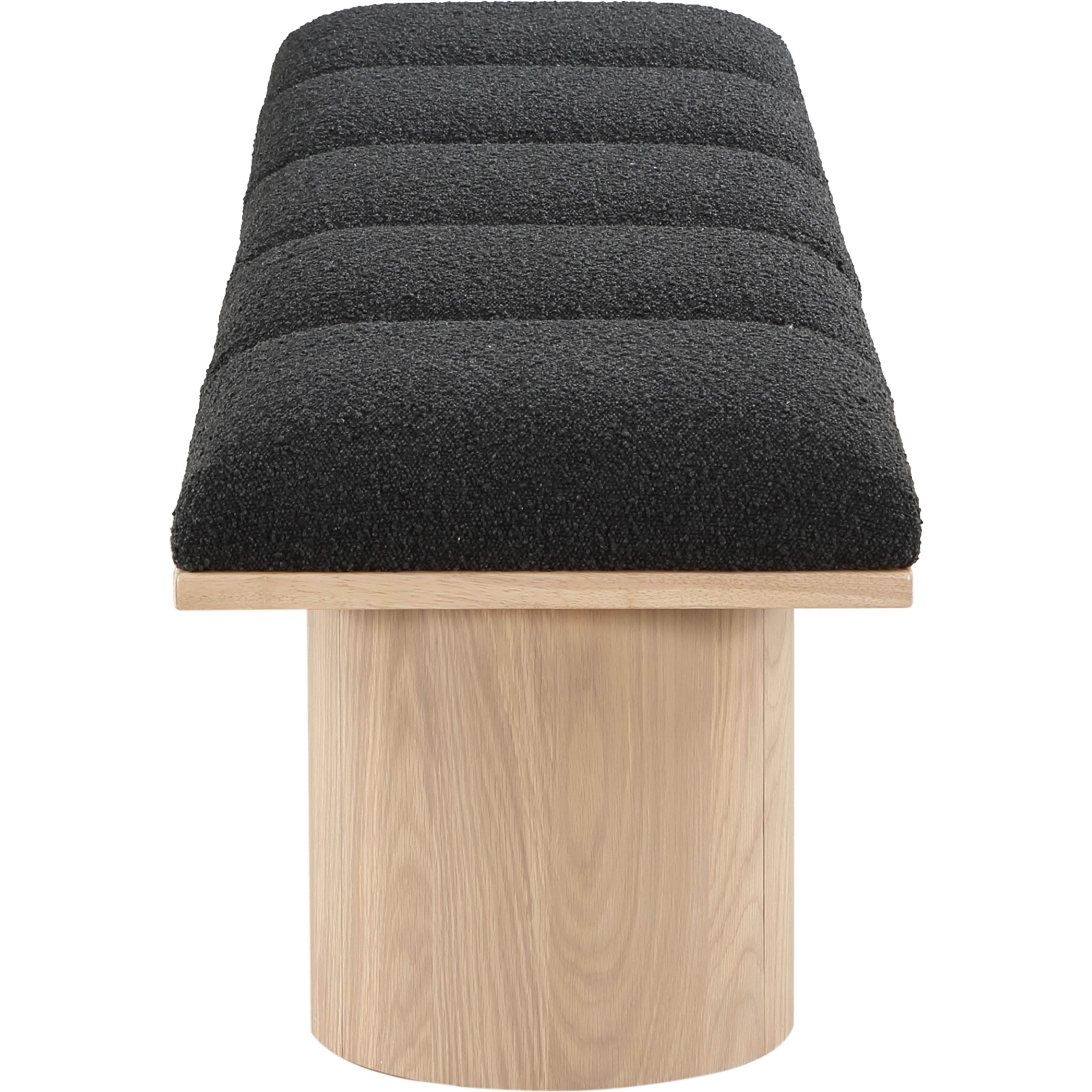 Meridian Pavilion Black Boucle Fabric Bench