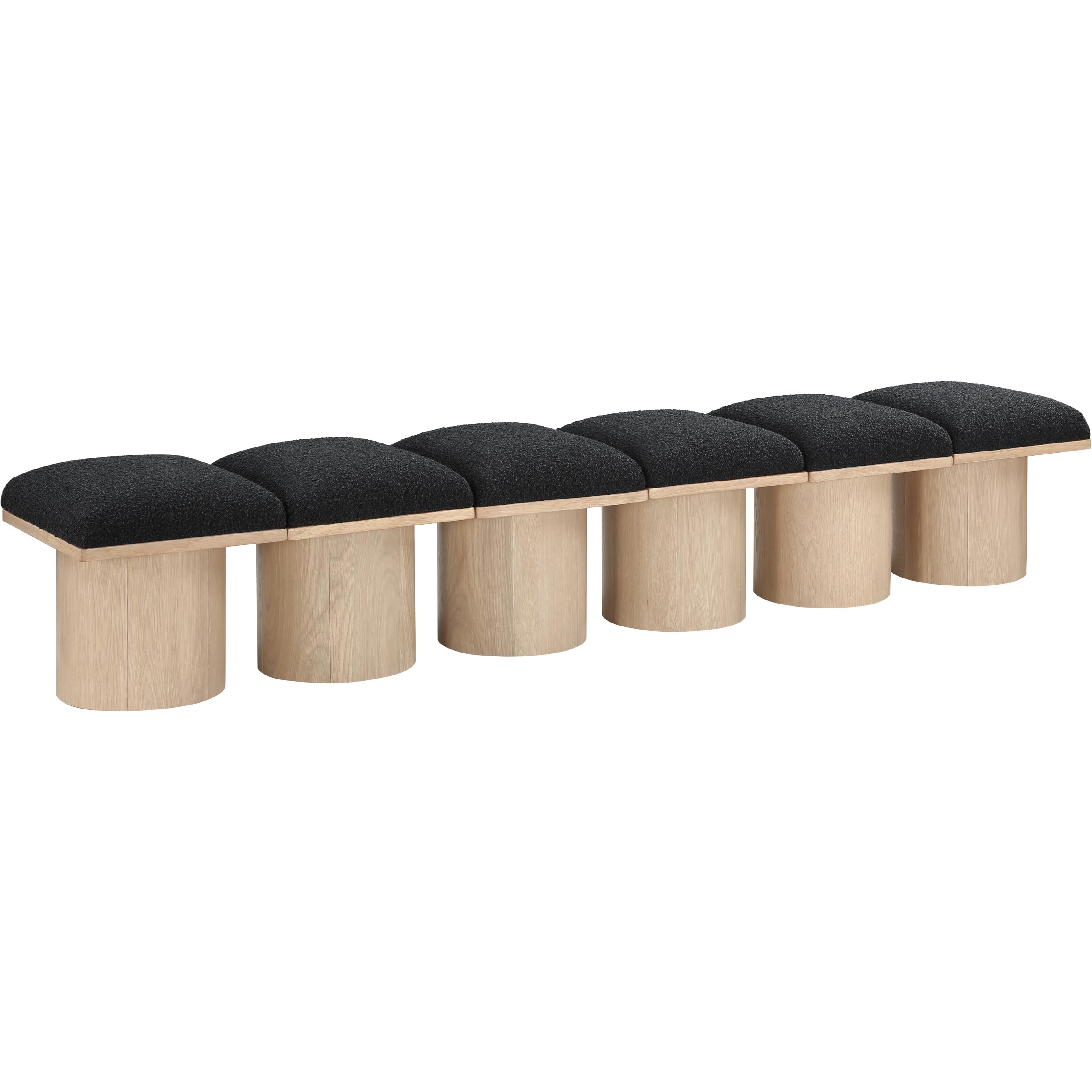 Meridian Pavilion Black Boucle Fabric Bench