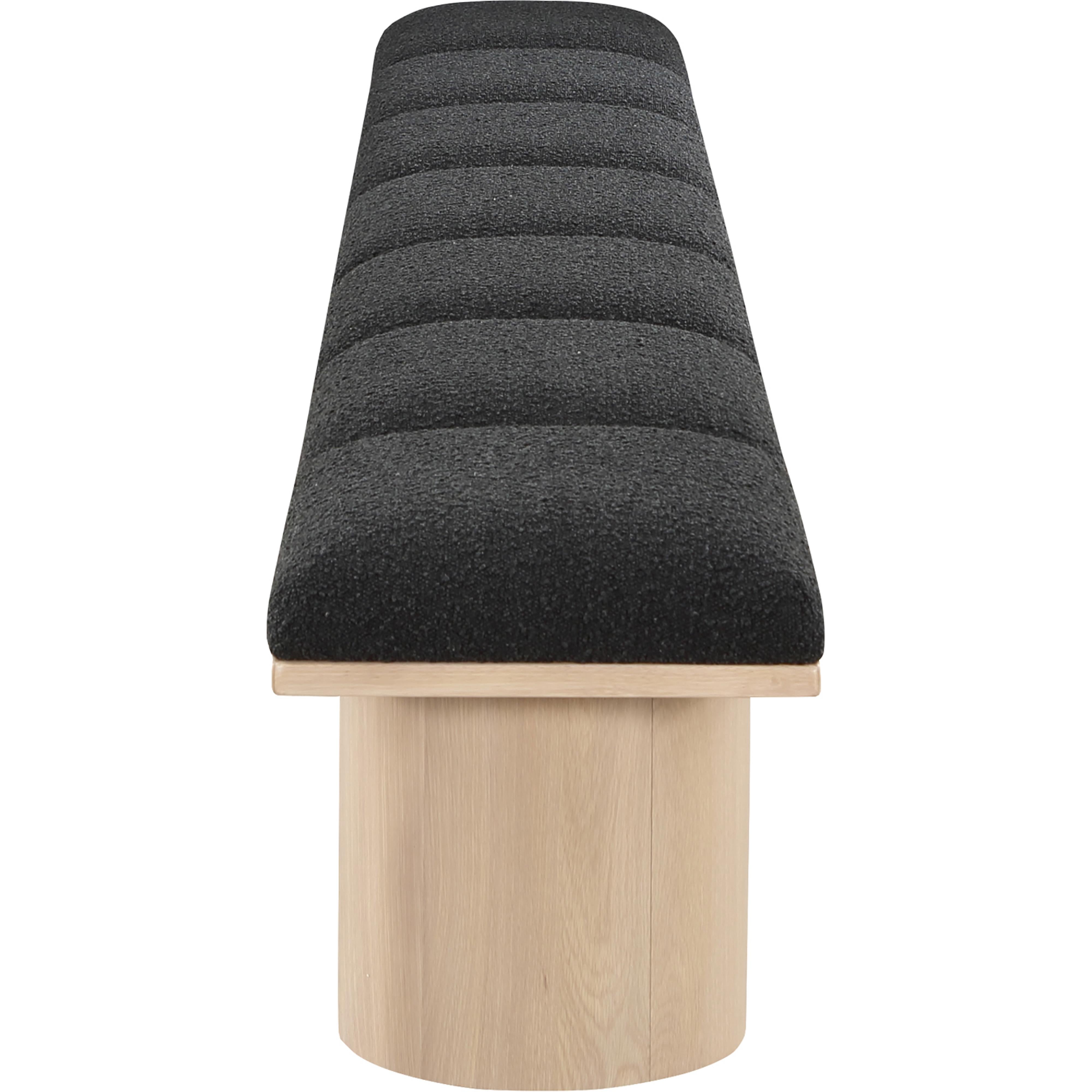 Meridian Pavilion Black Boucle Fabric Bench