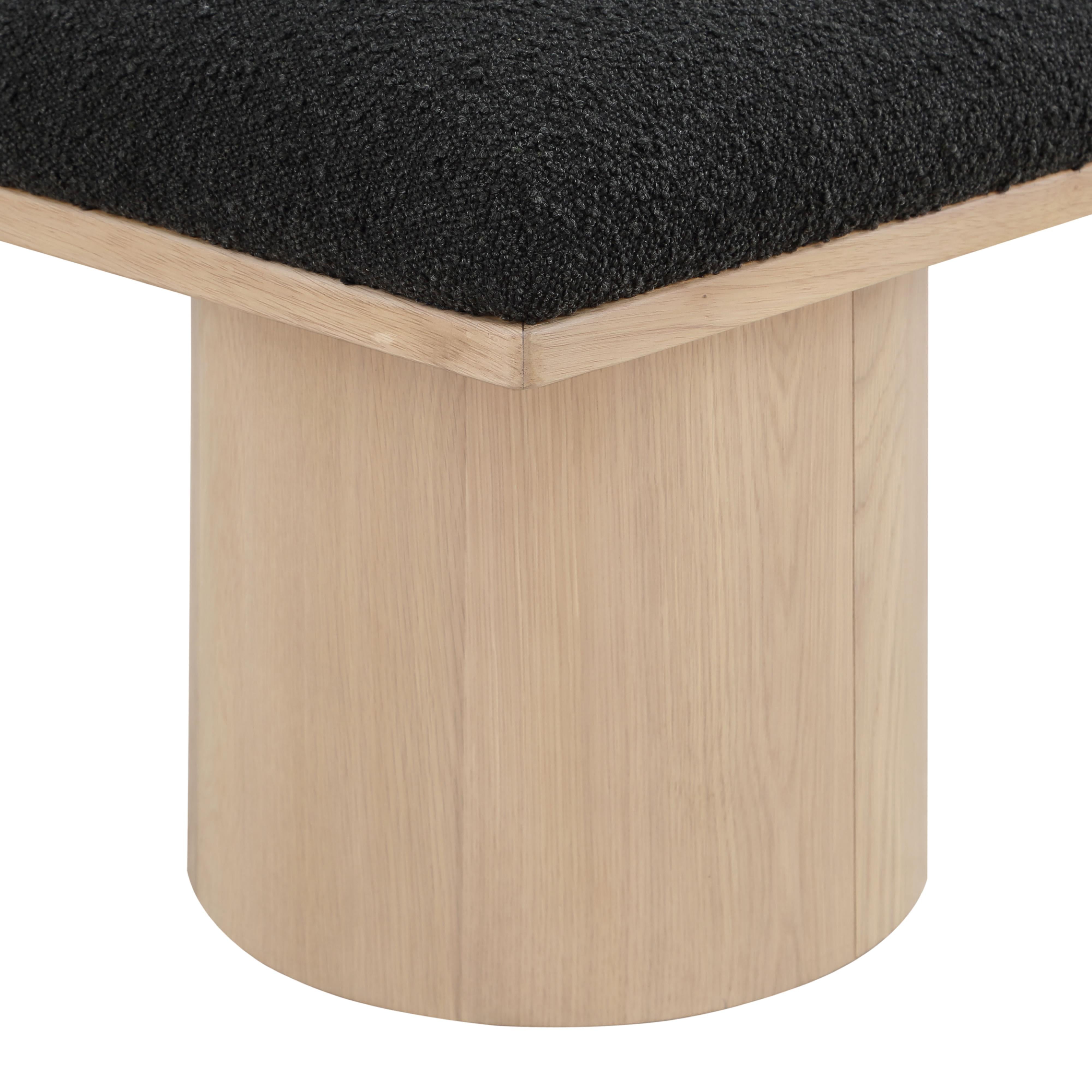 Meridian Pavilion Black Boucle Fabric Bench
