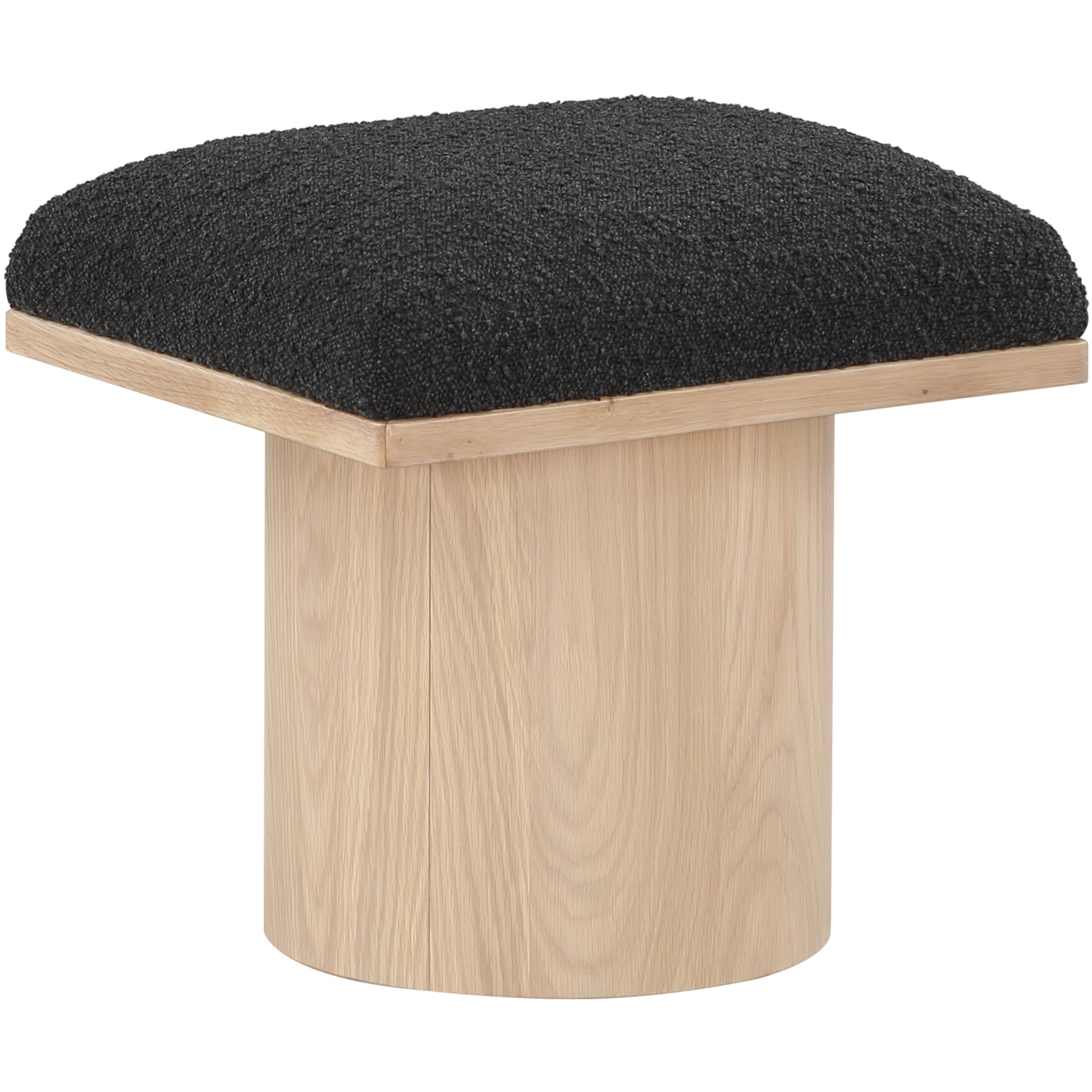 Meridian Pavilion Black Boucle Fabric Bench/Stool