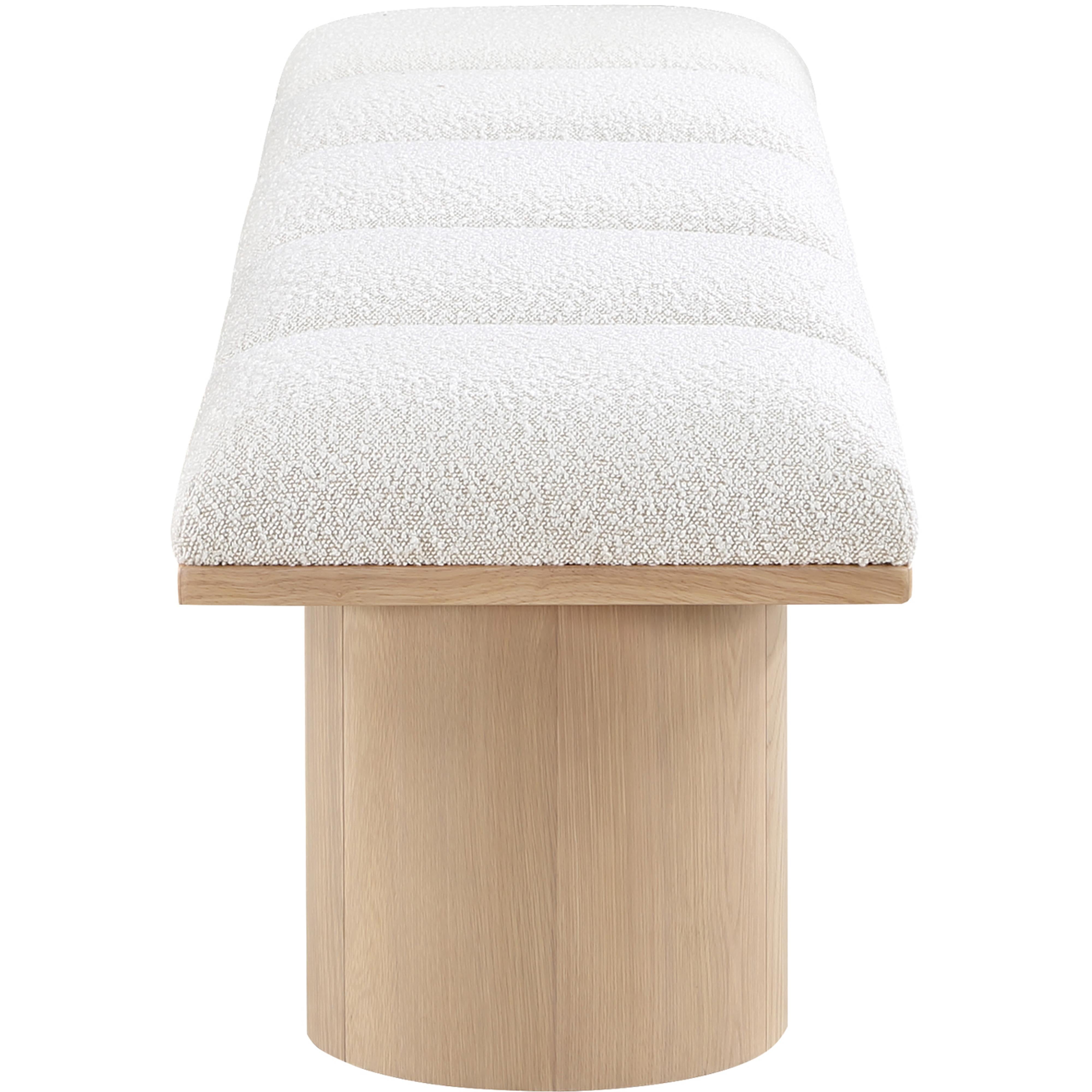 Meridian Pavilion Cream Boucle Fabric Bench