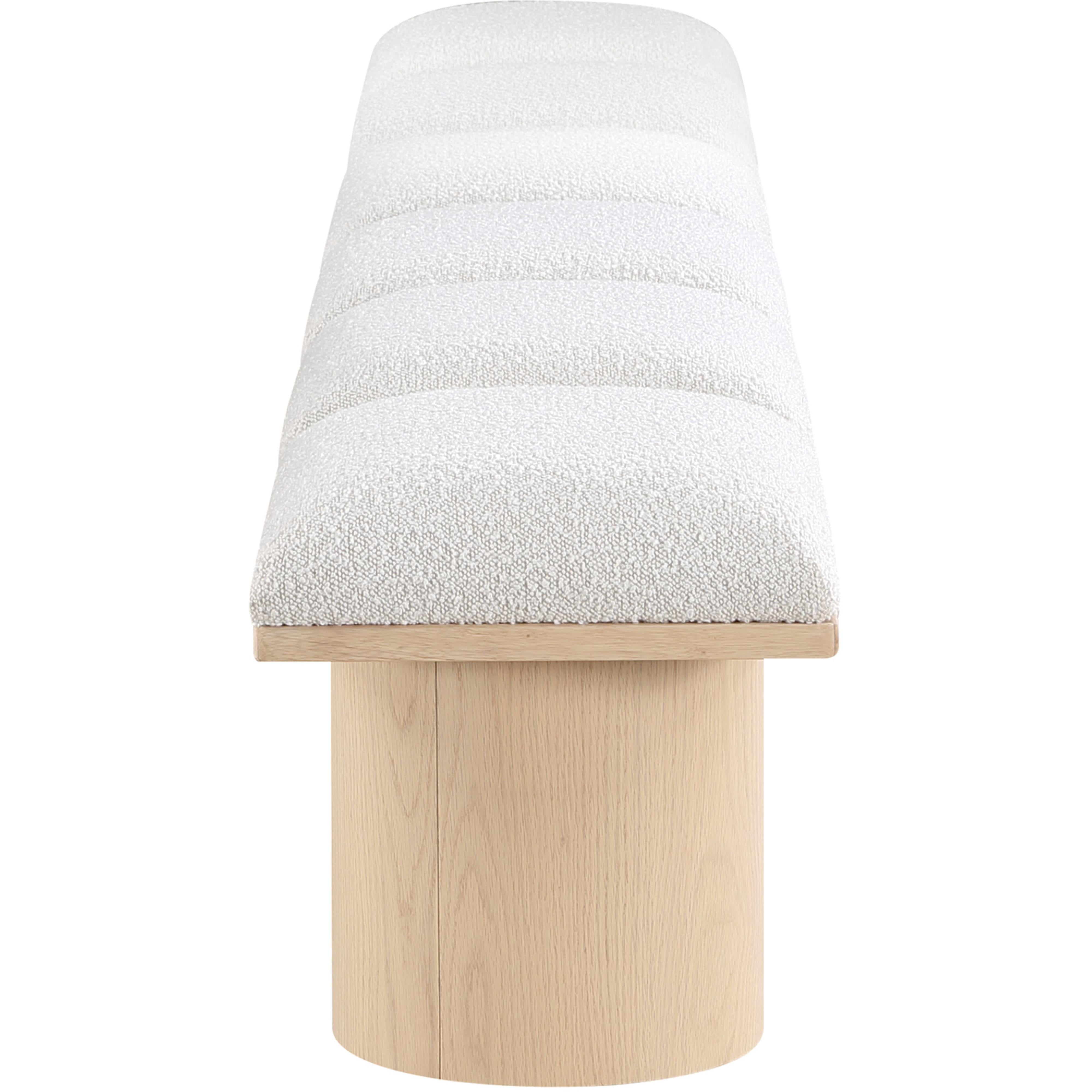 Meridian Pavilion Cream Boucle Fabric Bench