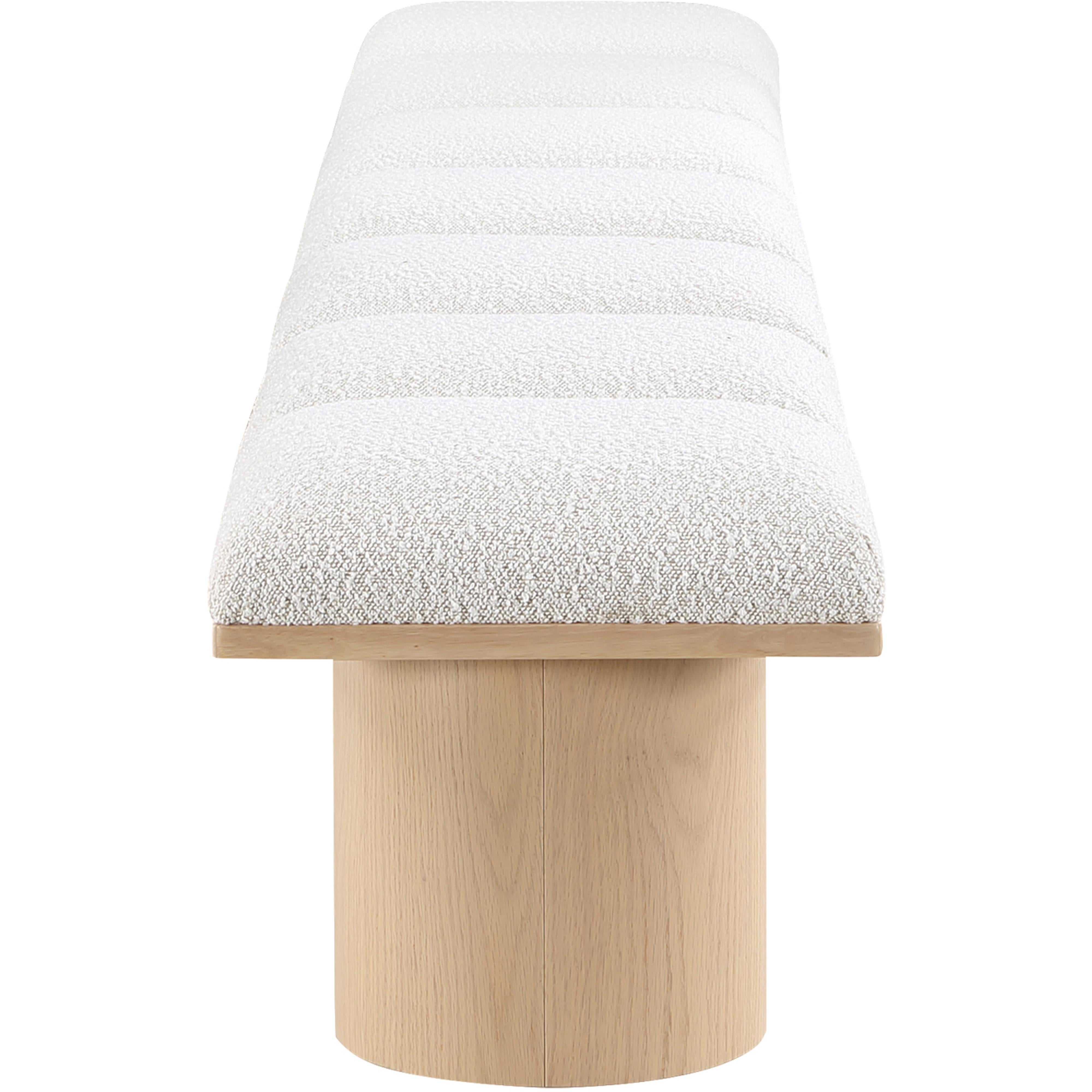 Meridian Pavilion Cream Boucle Fabric Bench