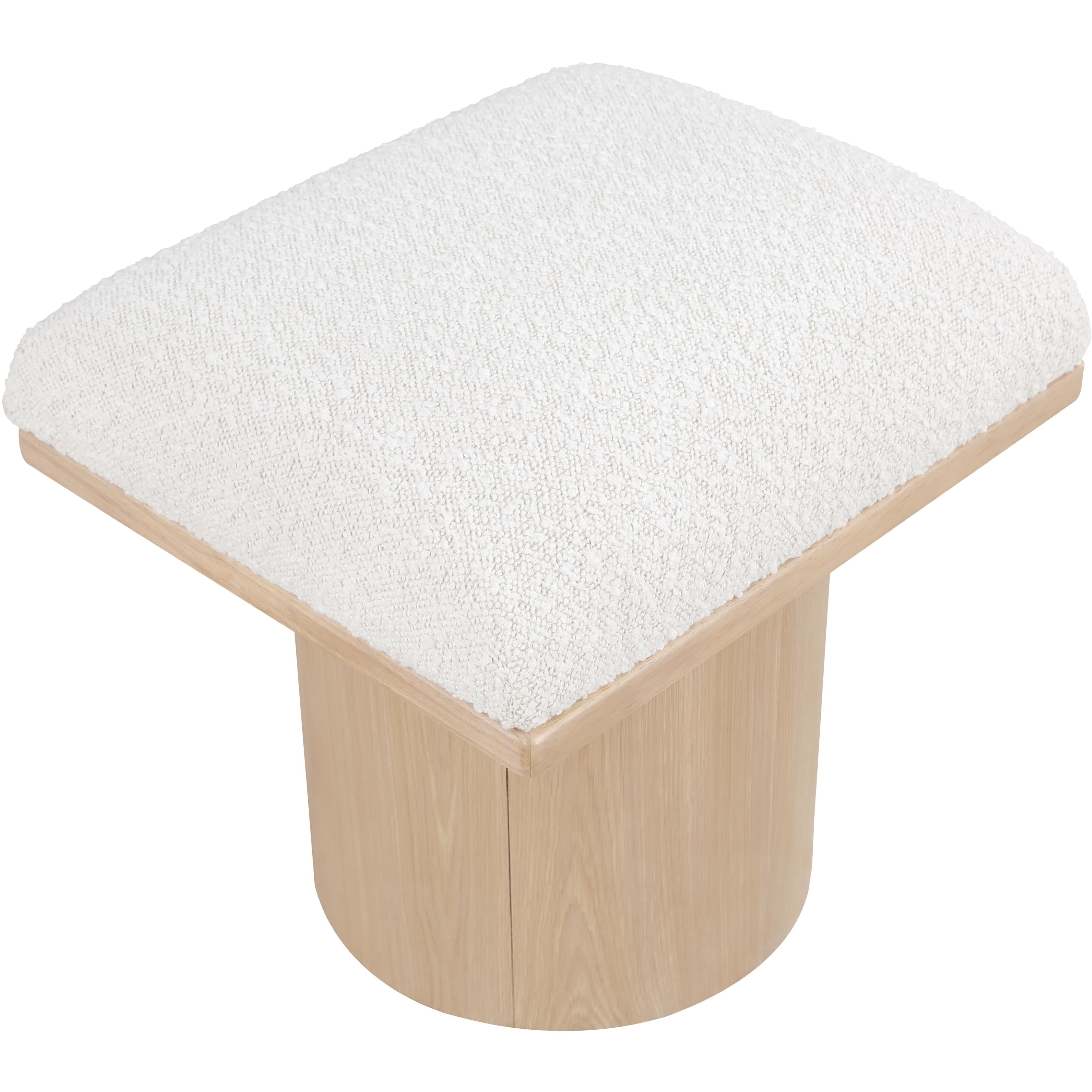Meridian Pavilion Cream Boucle Fabric Bench/Stool