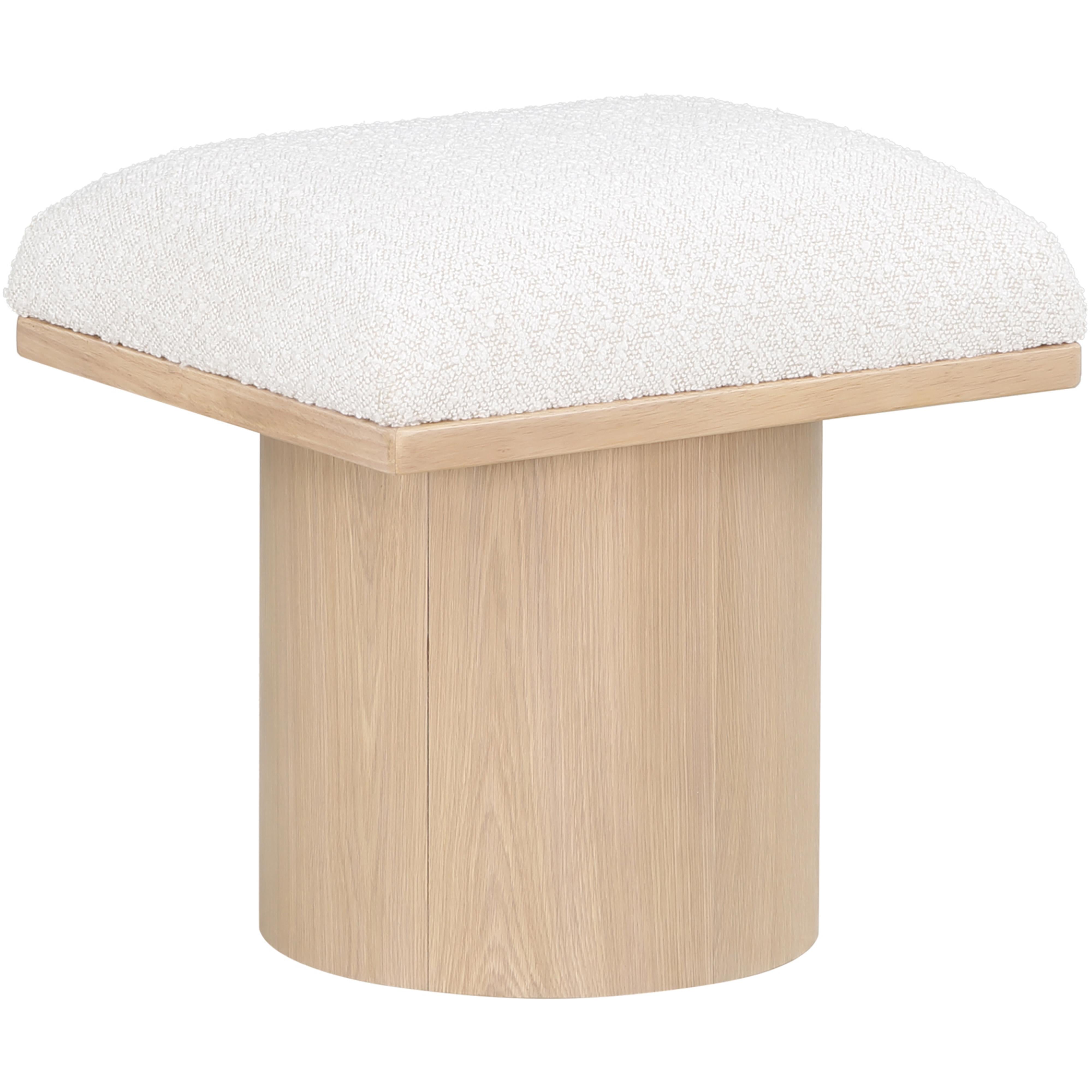Meridian Pavilion Cream Boucle Fabric Bench/Stool
