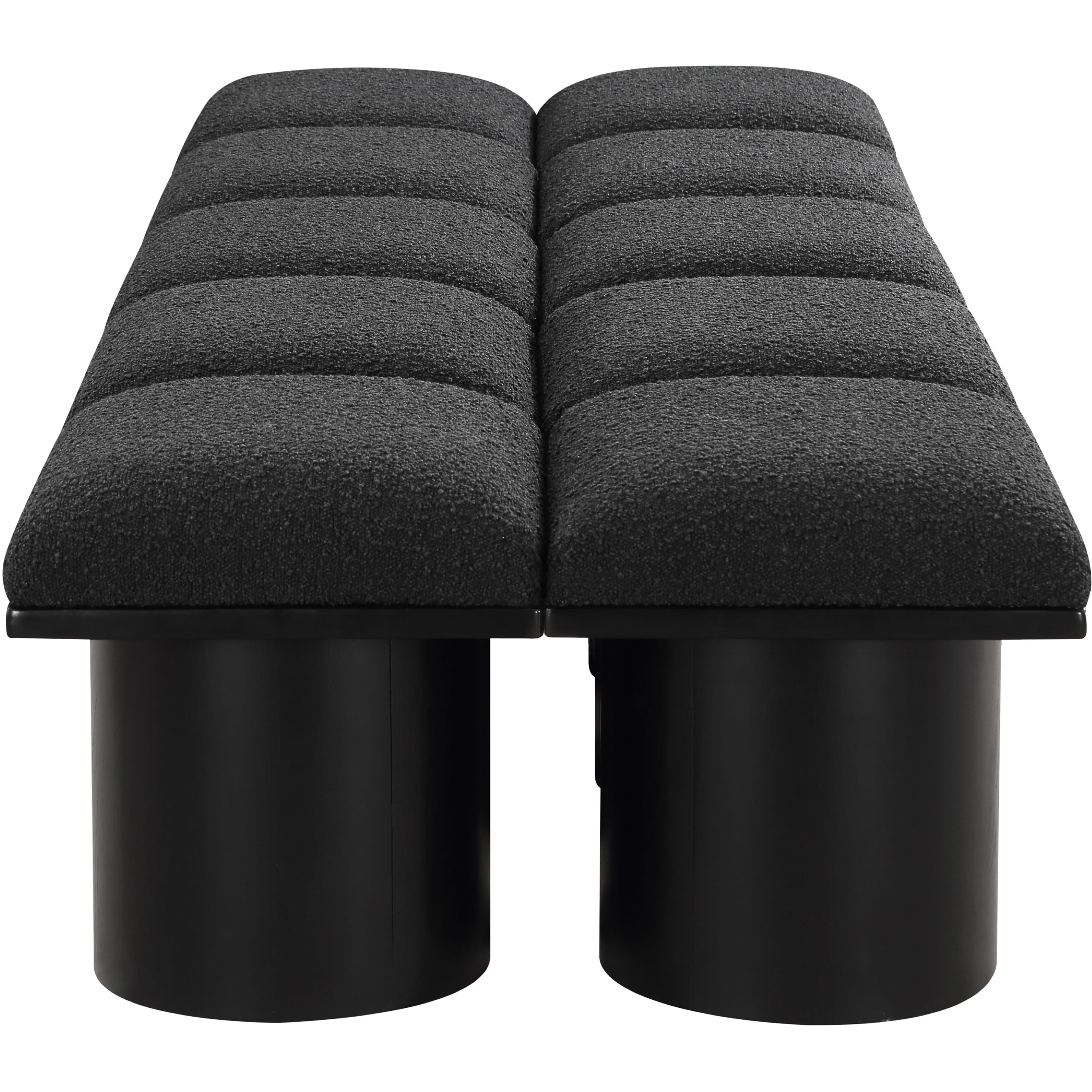 Meridian Pavilion Black Boucle Fabric Bench