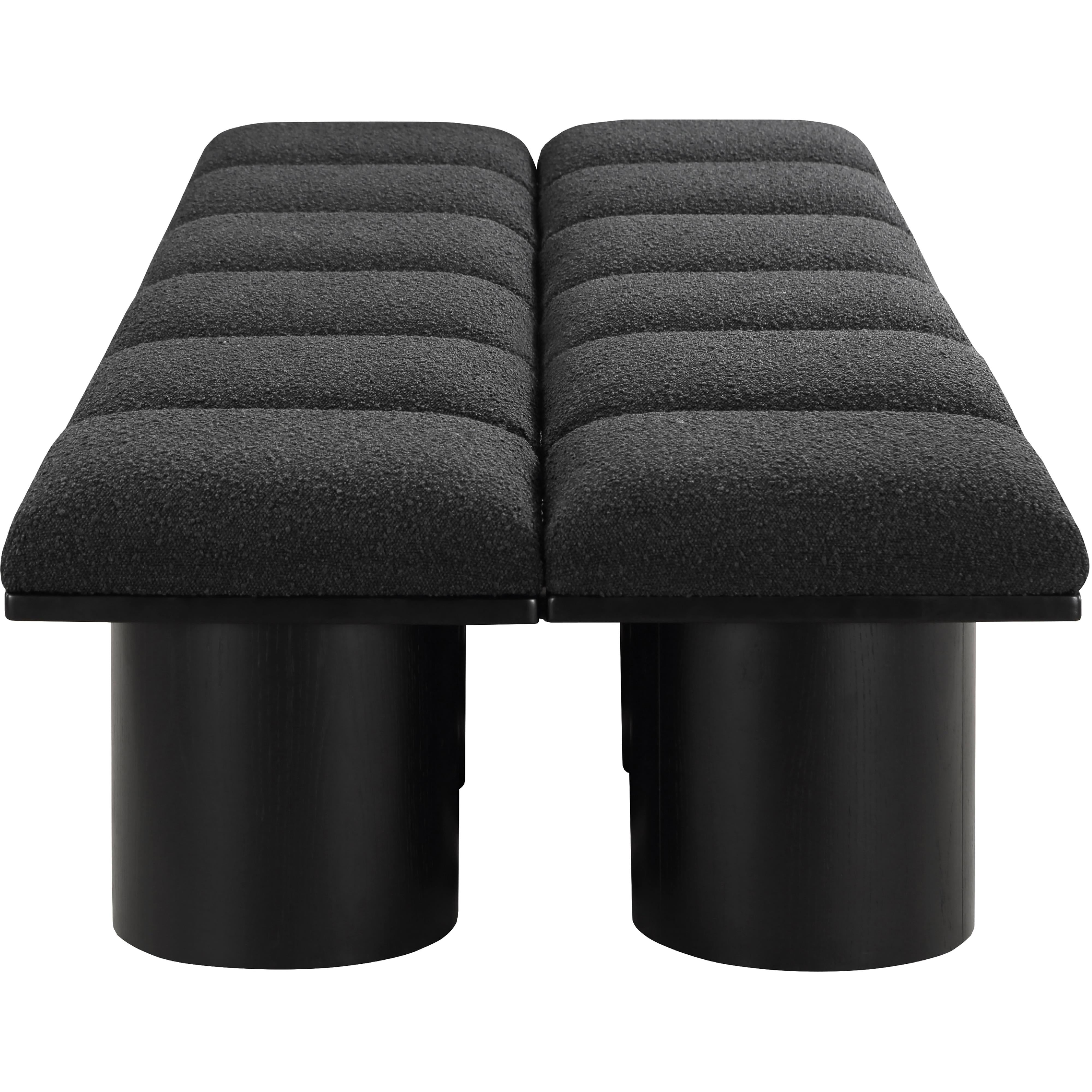 Meridian Pavilion Black Boucle Fabric Bench