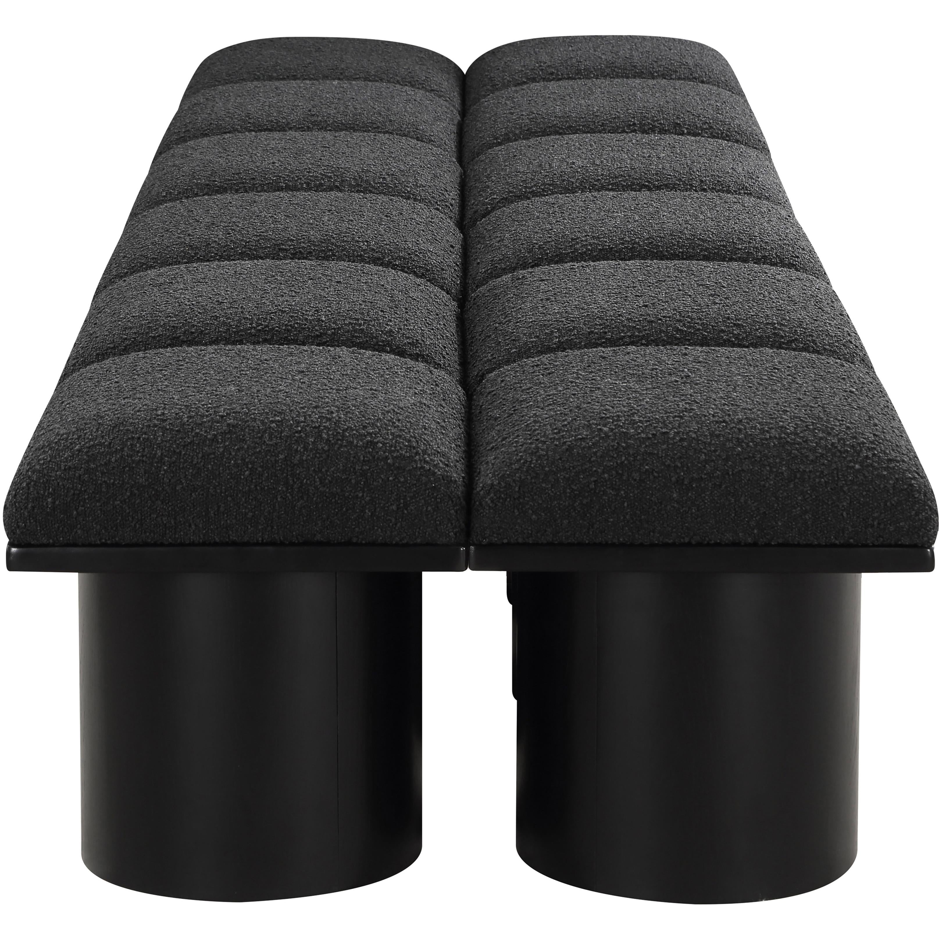Meridian Pavilion Black Boucle Fabric Bench