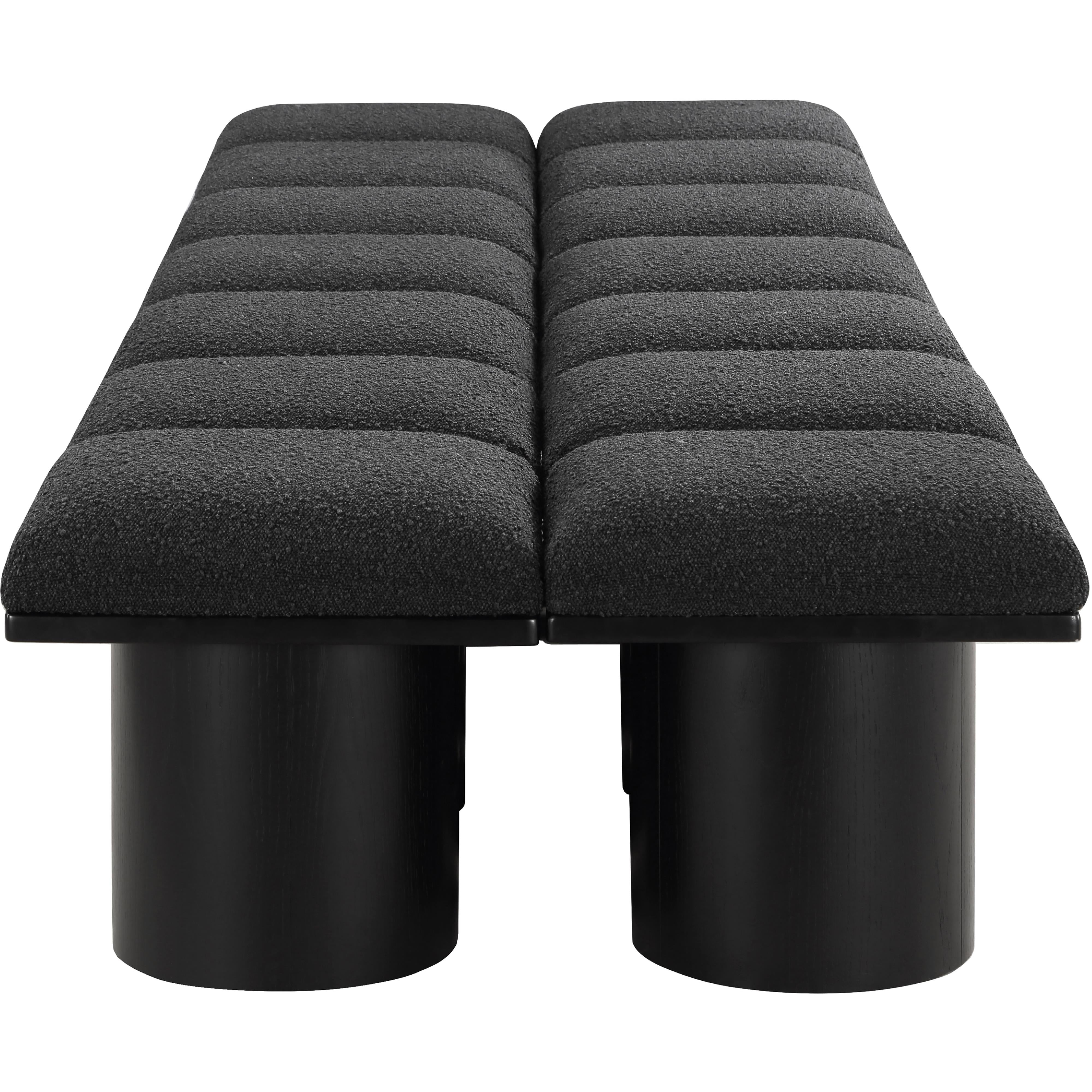 Meridian Pavilion Black Boucle Fabric Bench