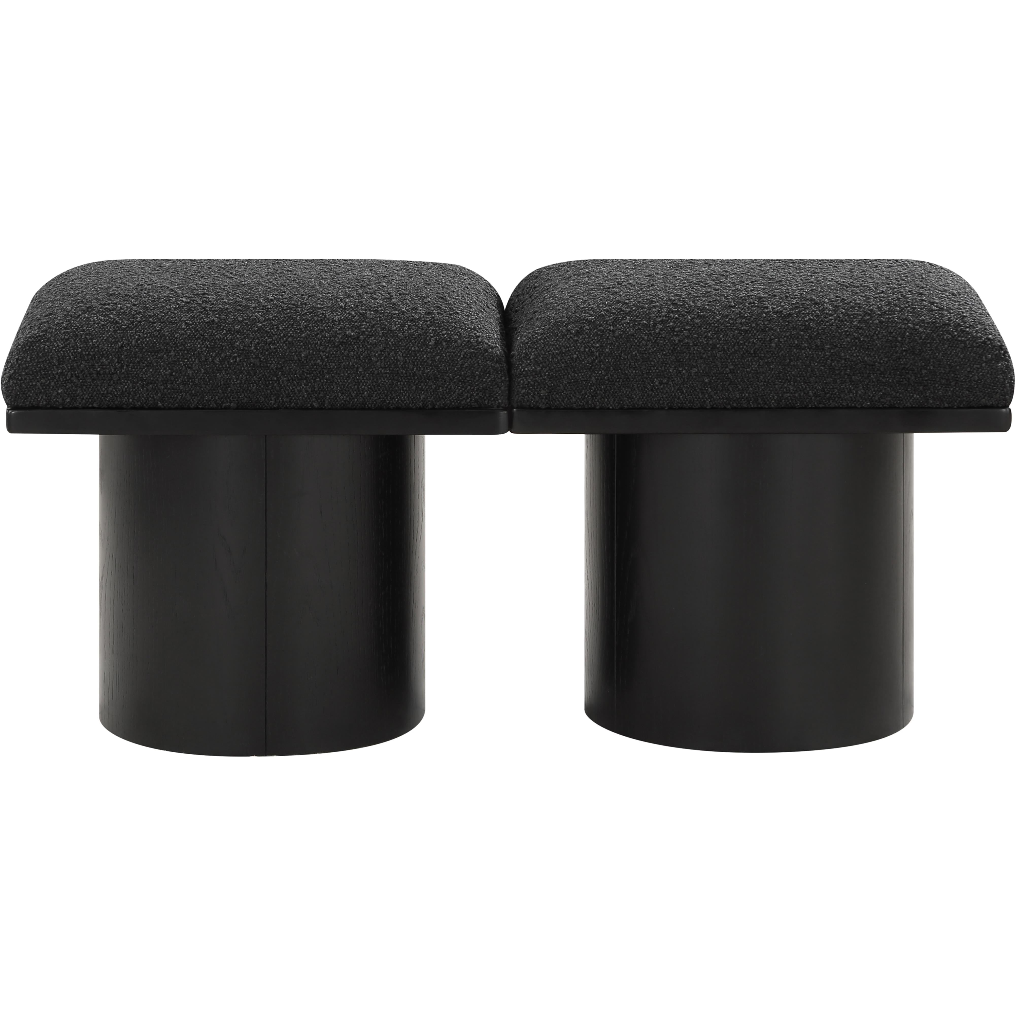 Meridian Pavilion Black Boucle Fabric Bench