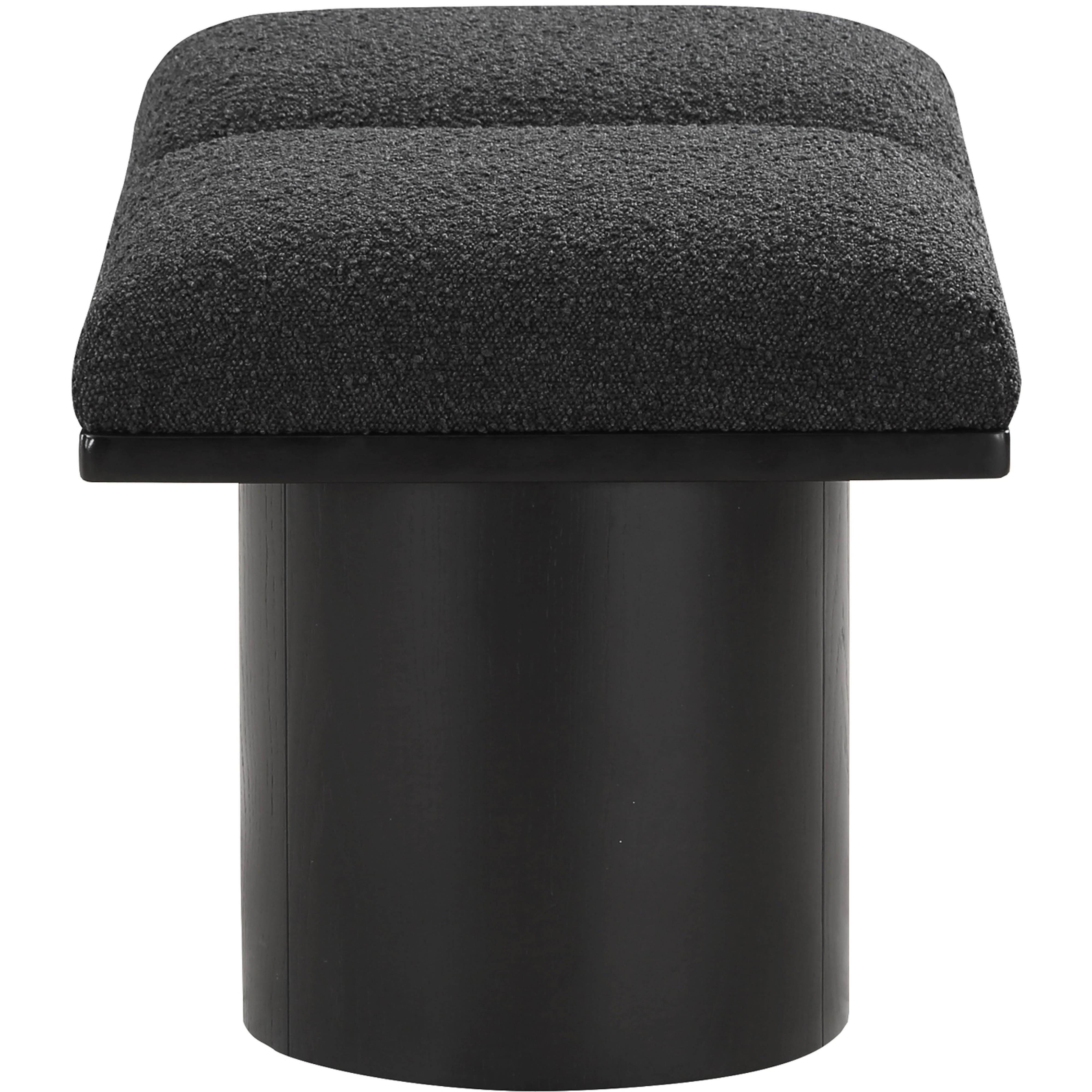 Meridian Pavilion Black Boucle Fabric Bench