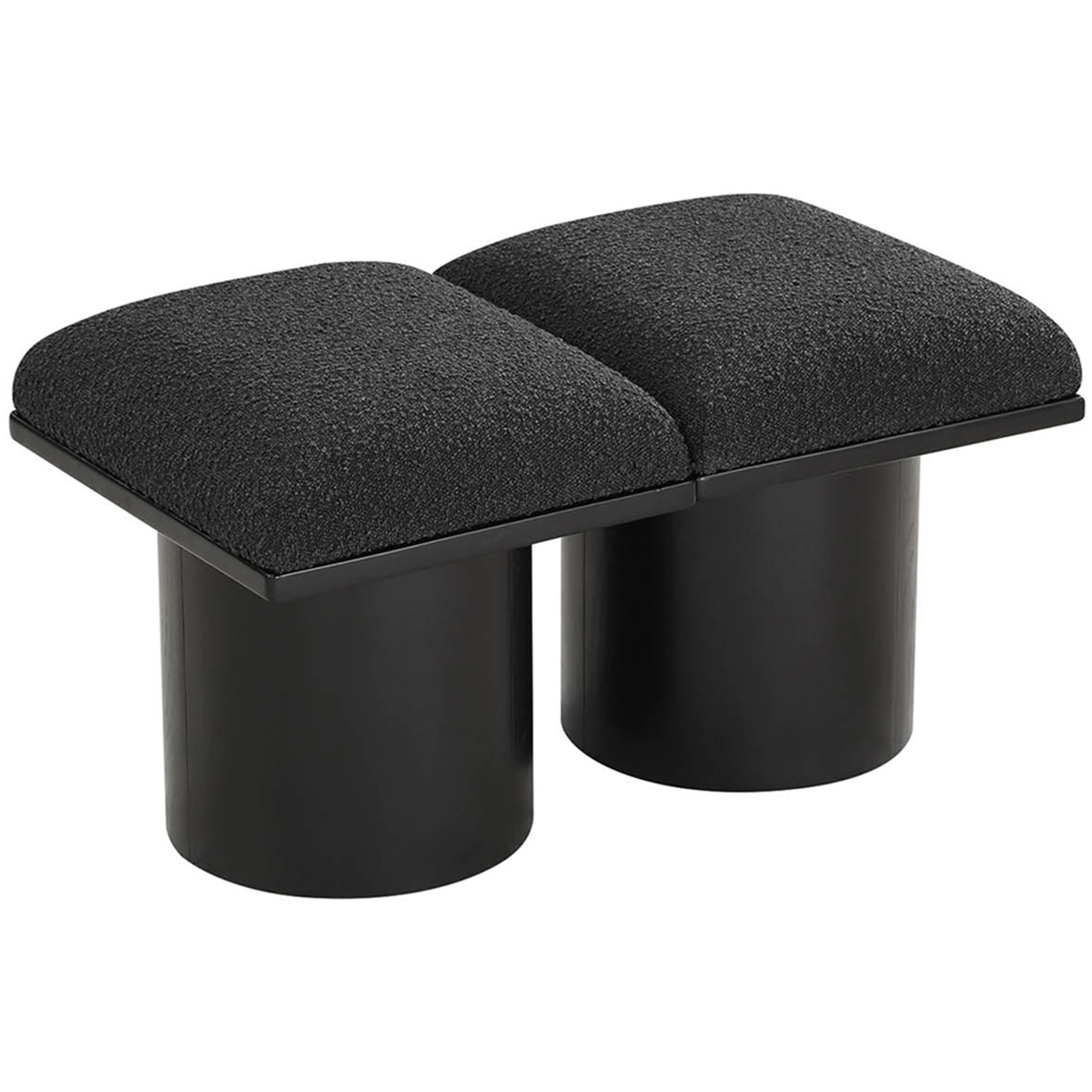 Meridian Pavilion Black Boucle Fabric Bench