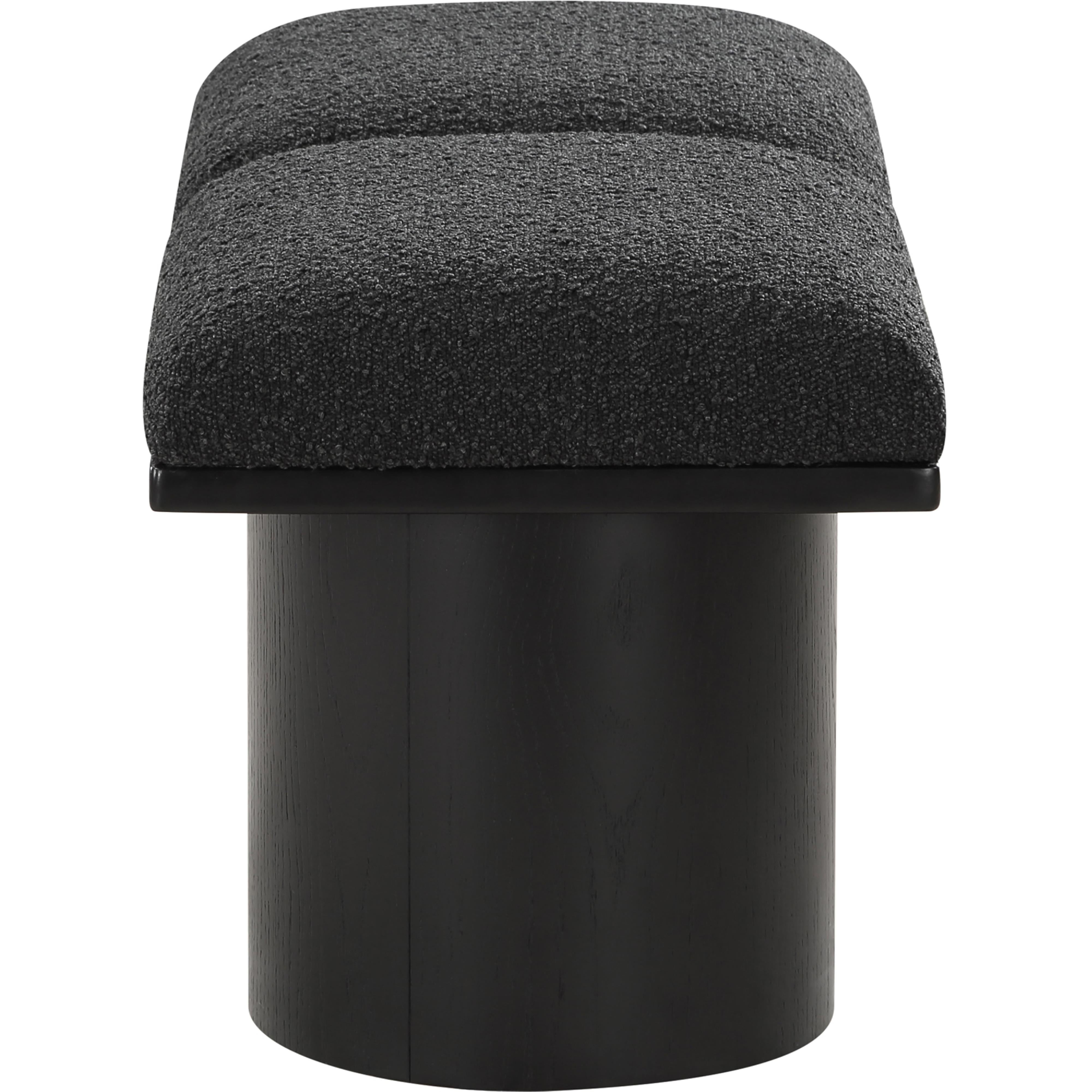 Meridian Pavilion Black Boucle Fabric Bench