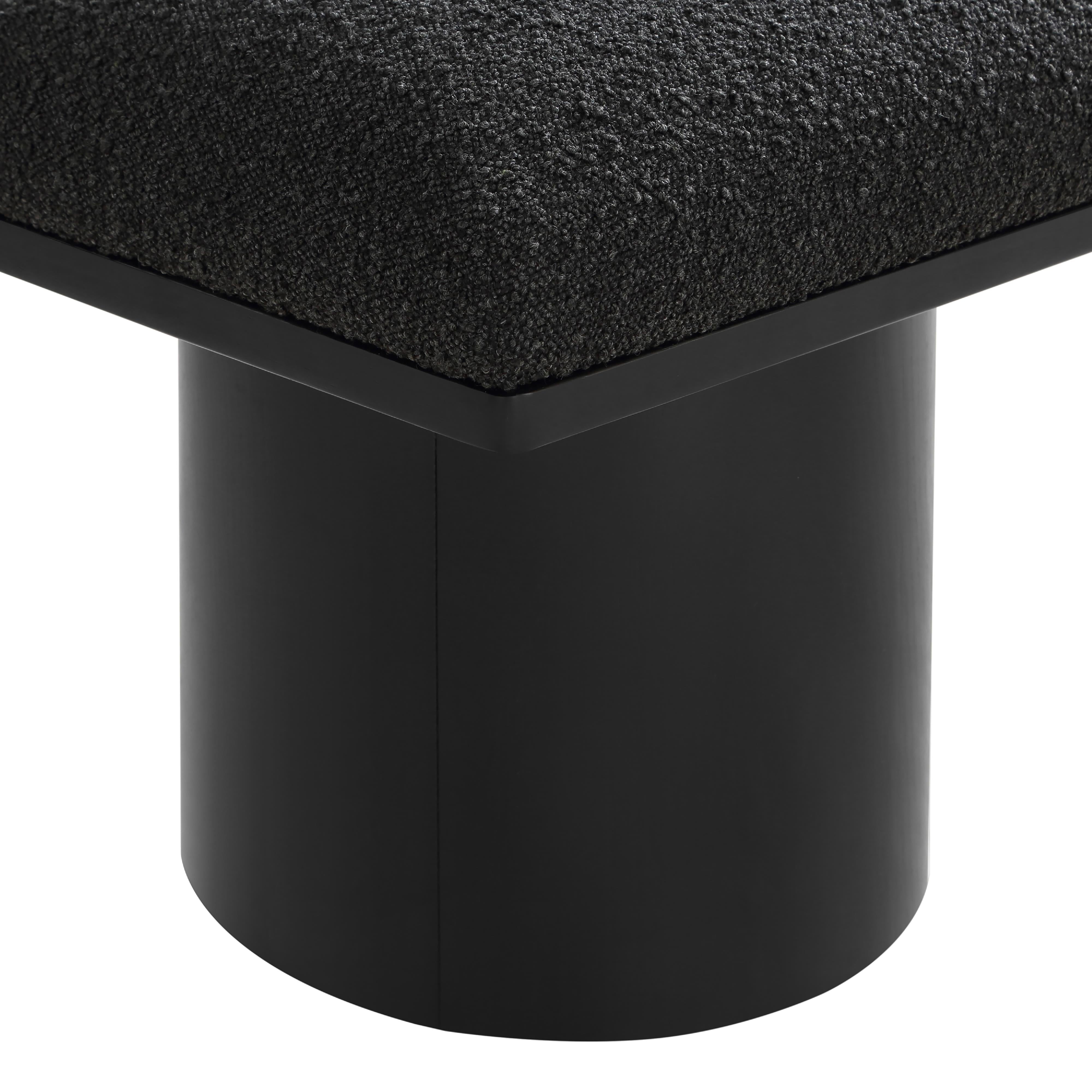 Meridian Pavilion Black Boucle Fabric Bench