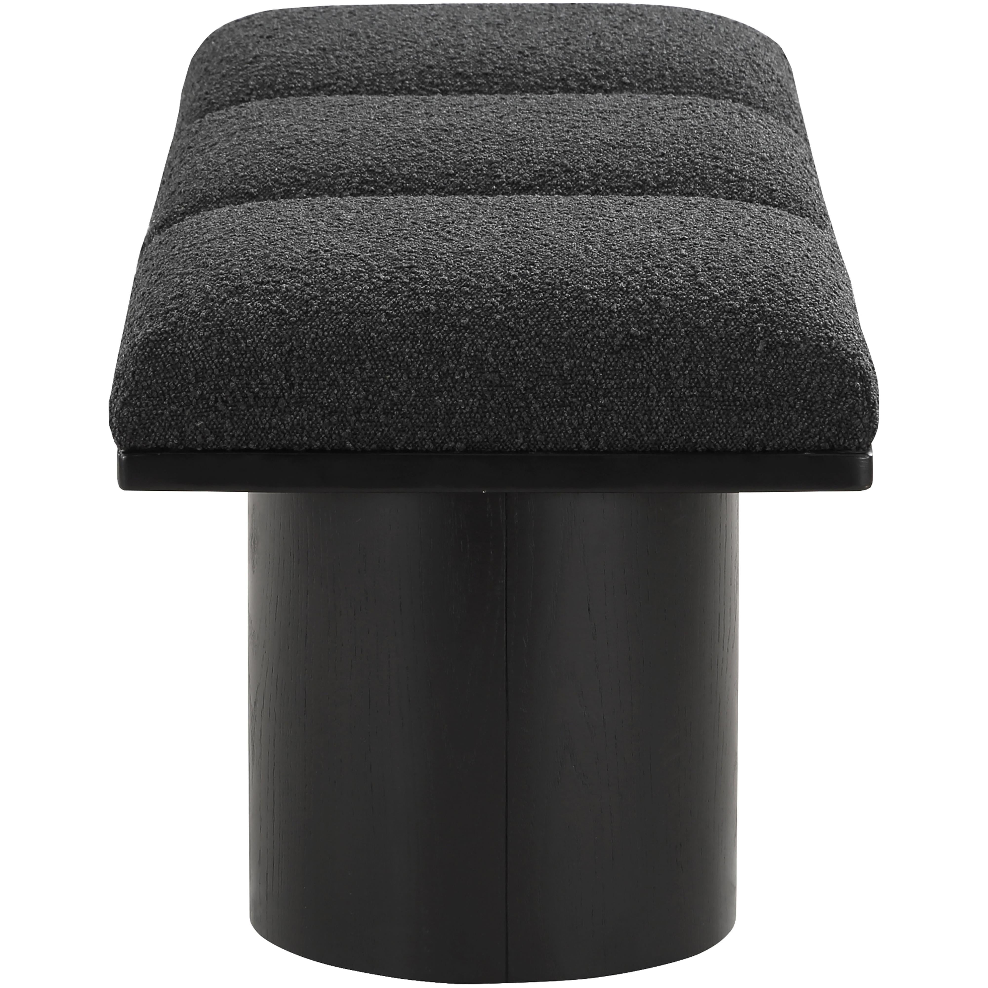 Meridian Pavilion Black Boucle Fabric Bench