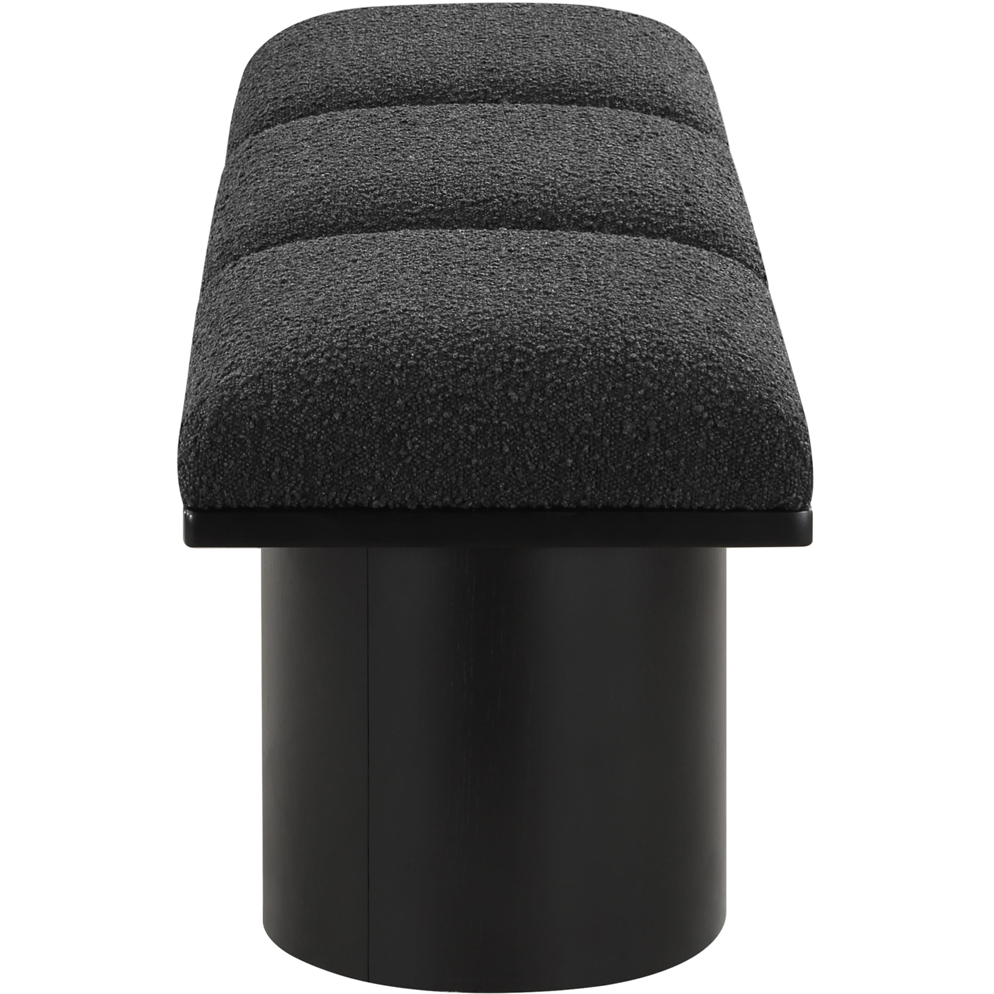Meridian Pavilion Black Boucle Fabric Bench
