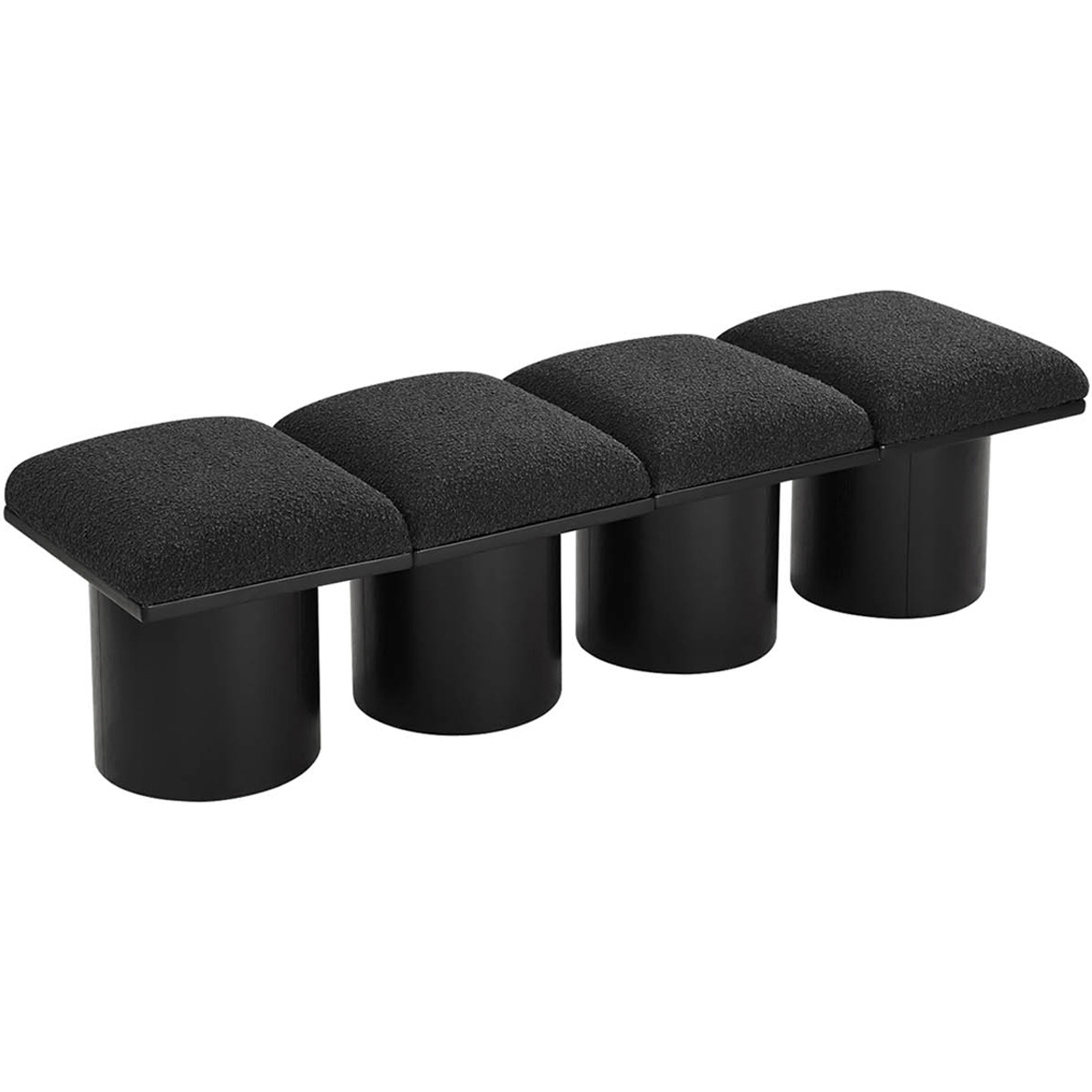 Meridian Pavilion Black Boucle Fabric Bench