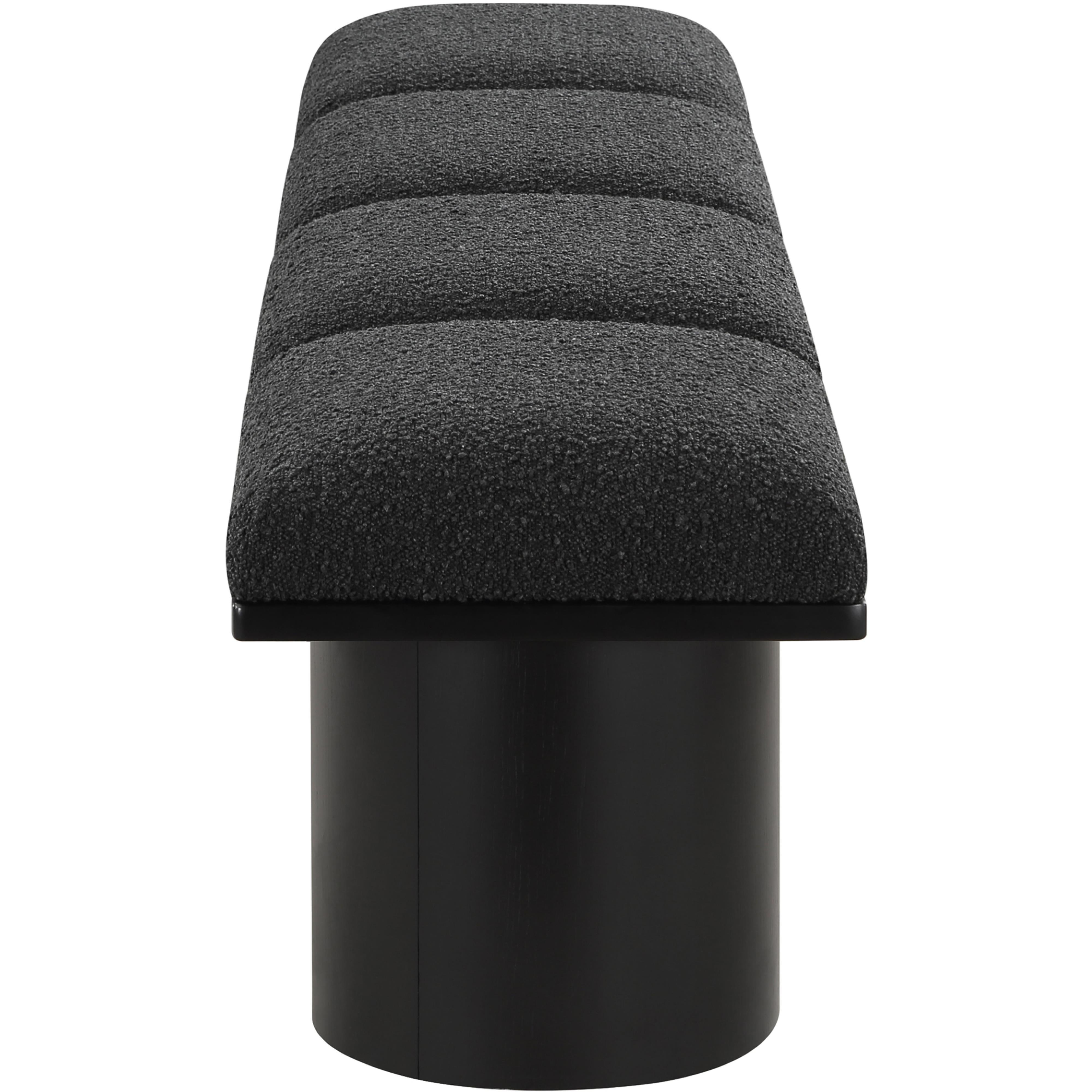 Meridian Pavilion Black Boucle Fabric Bench