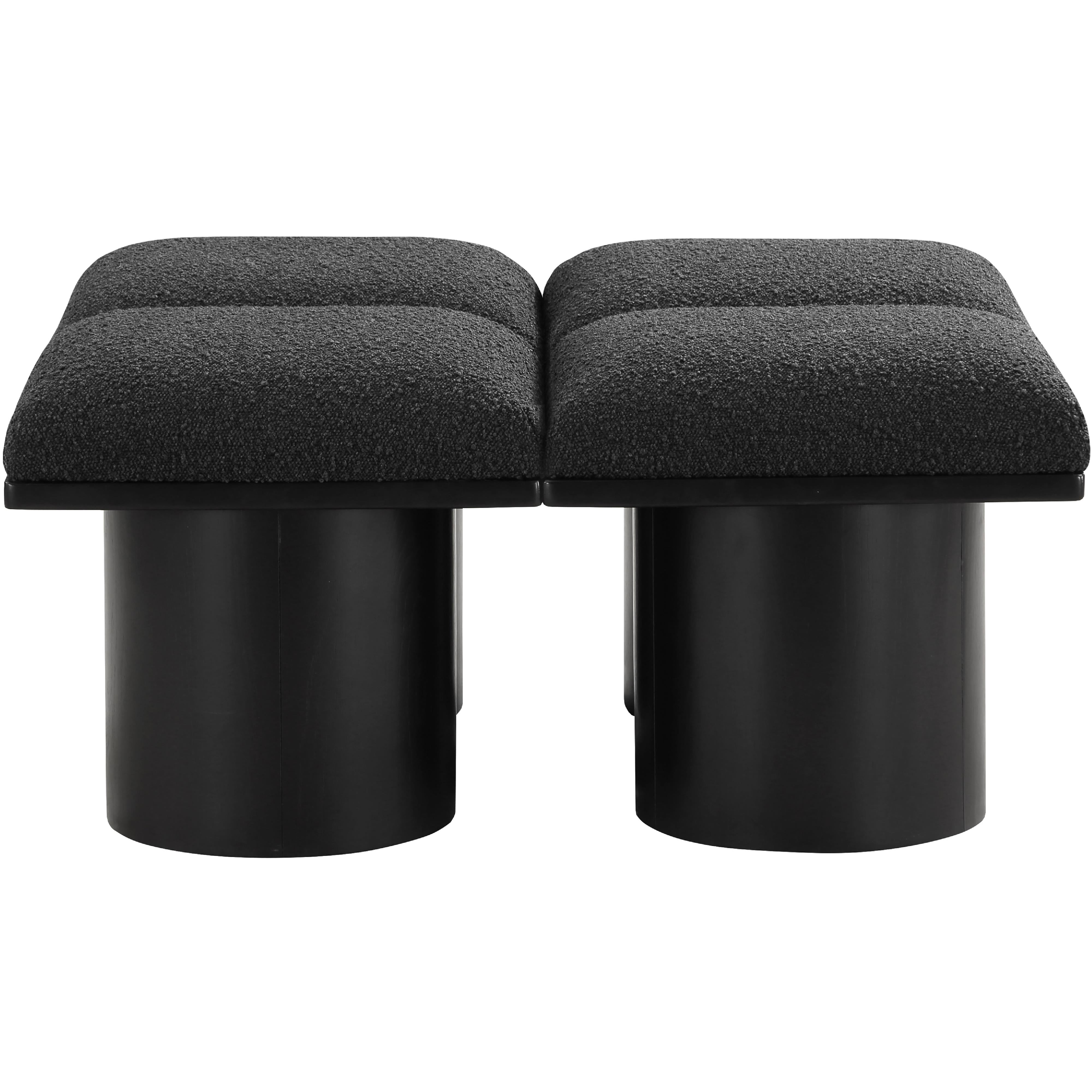 Meridian Pavilion Black Boucle Fabric Bench