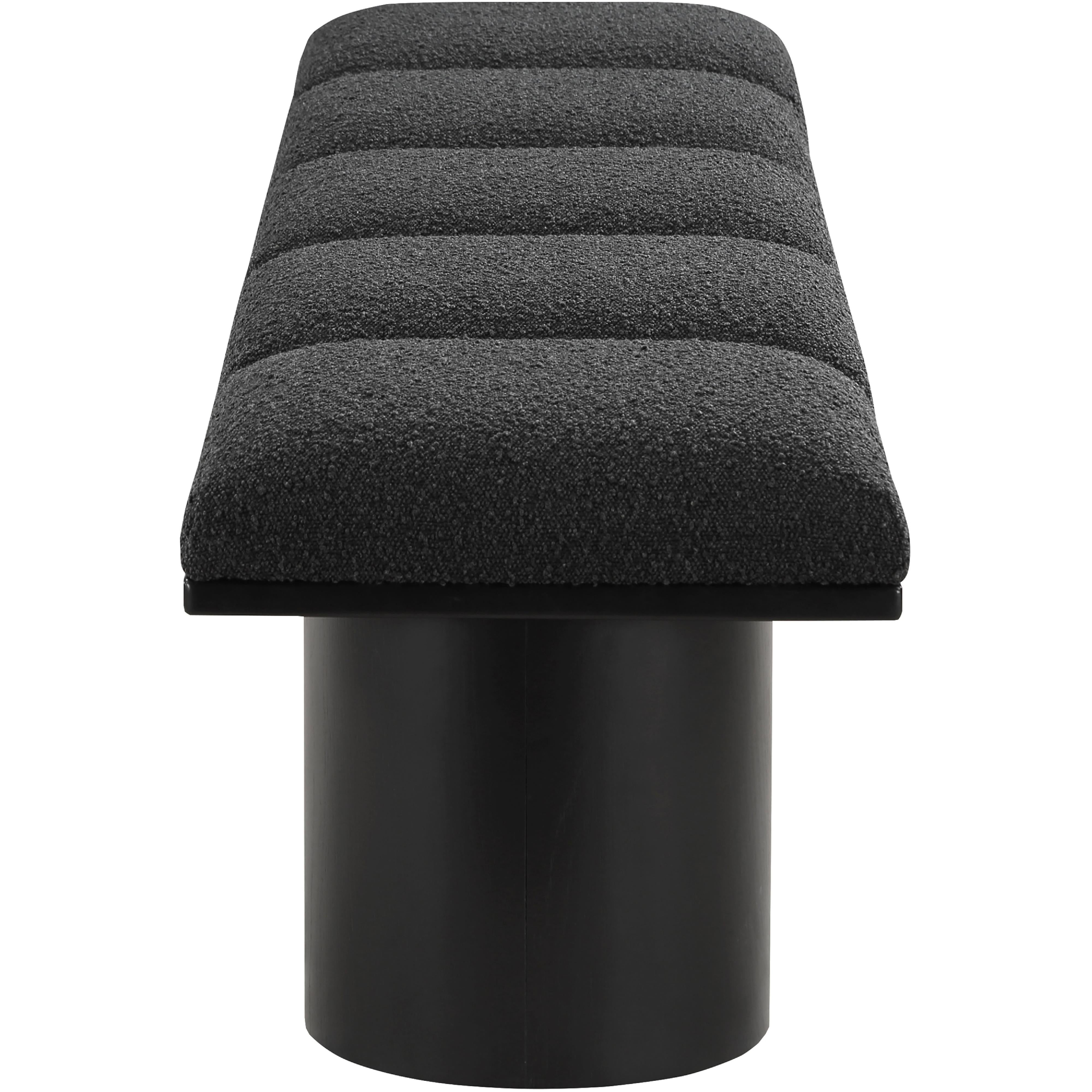 Meridian Pavilion Black Boucle Fabric Bench