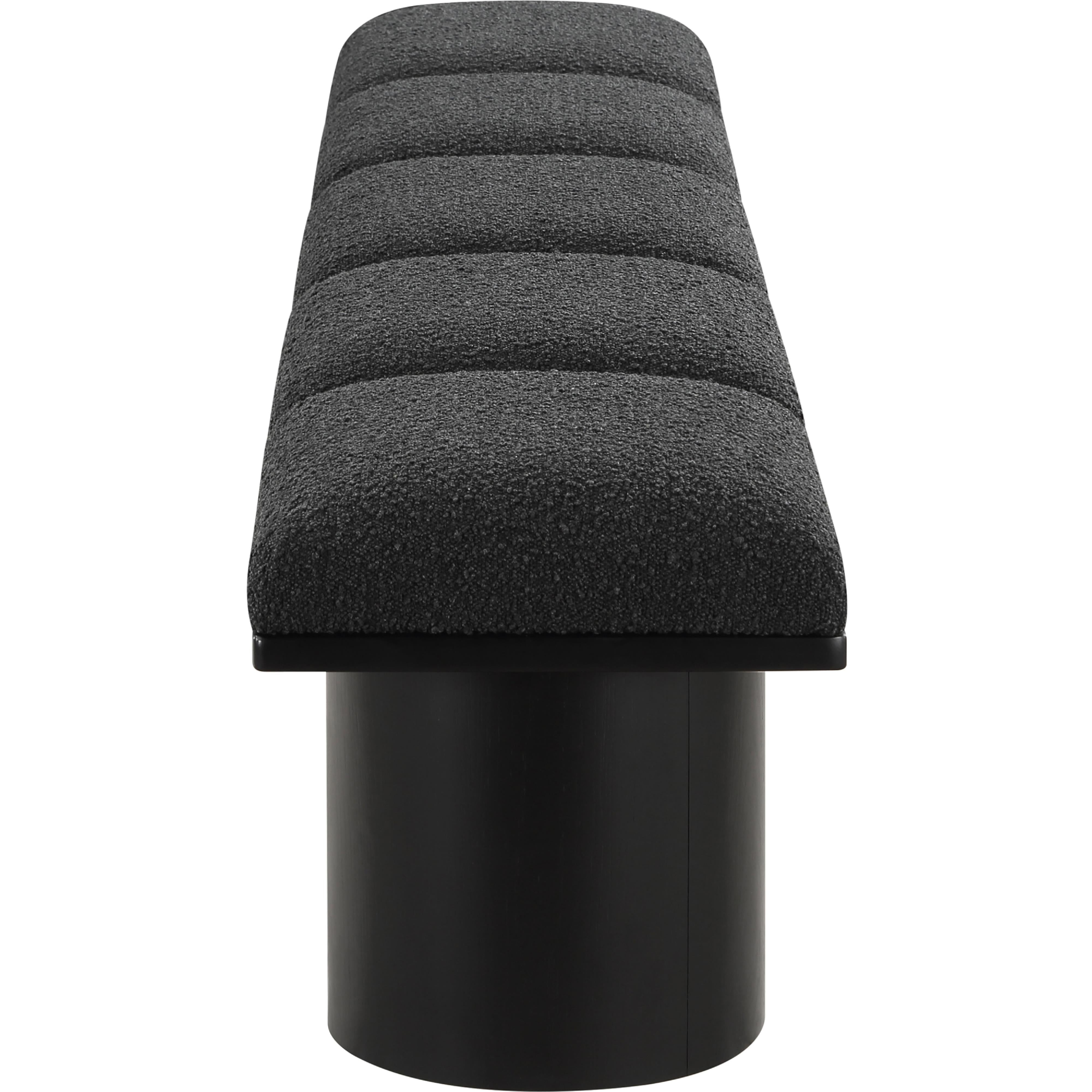 Meridian Pavilion Black Boucle Fabric Bench