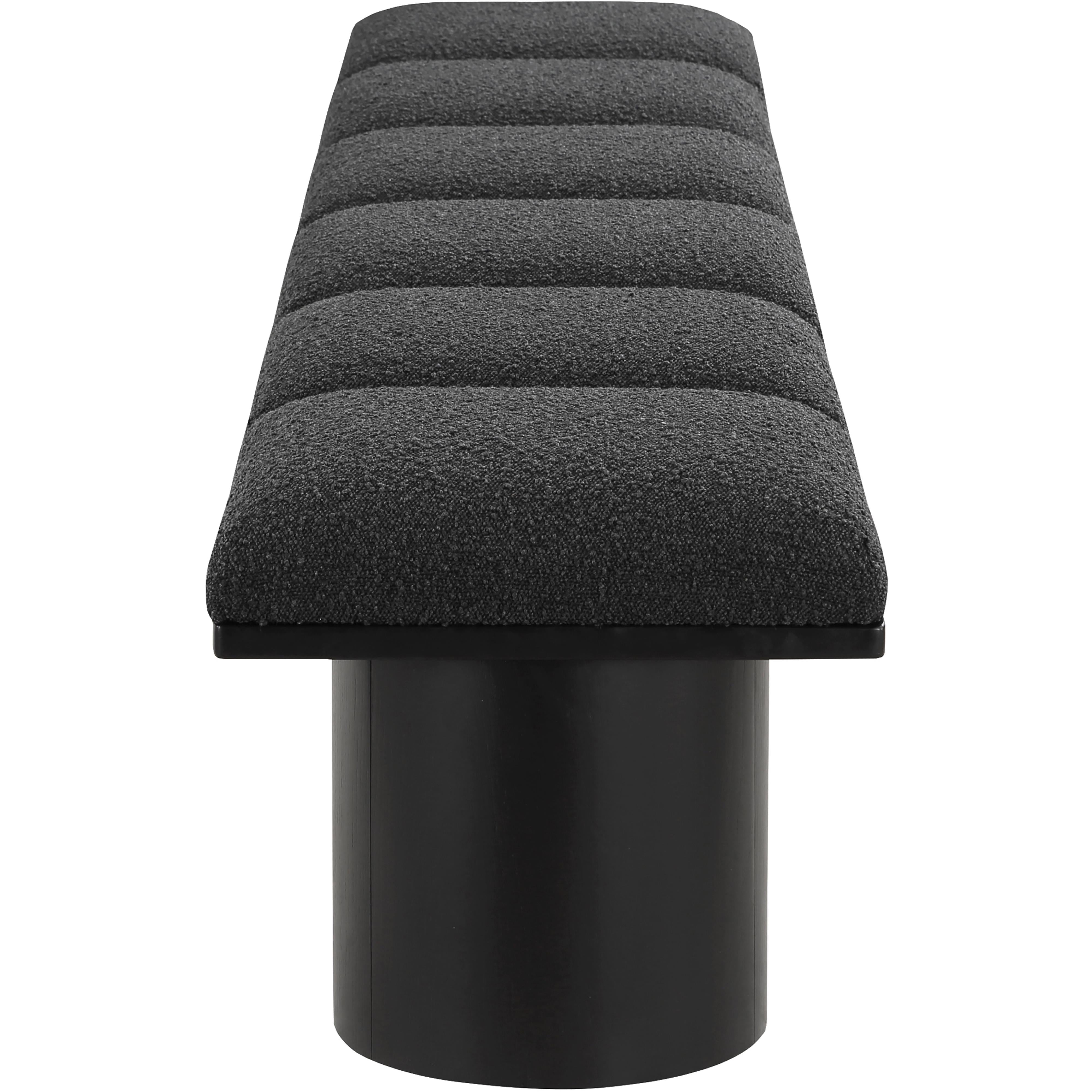 Meridian Pavilion Black Boucle Fabric Bench