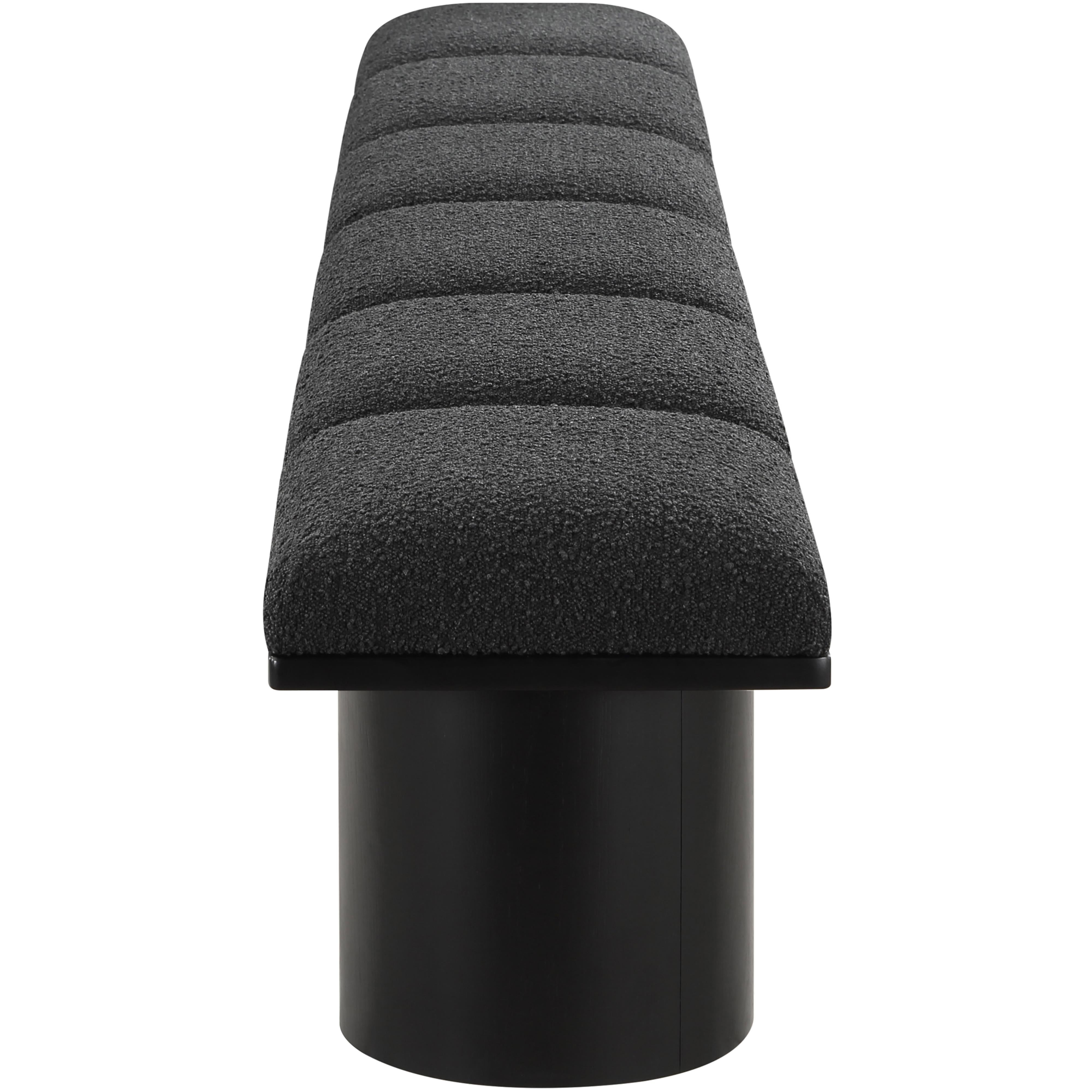 Meridian Pavilion Black Boucle Fabric Bench
